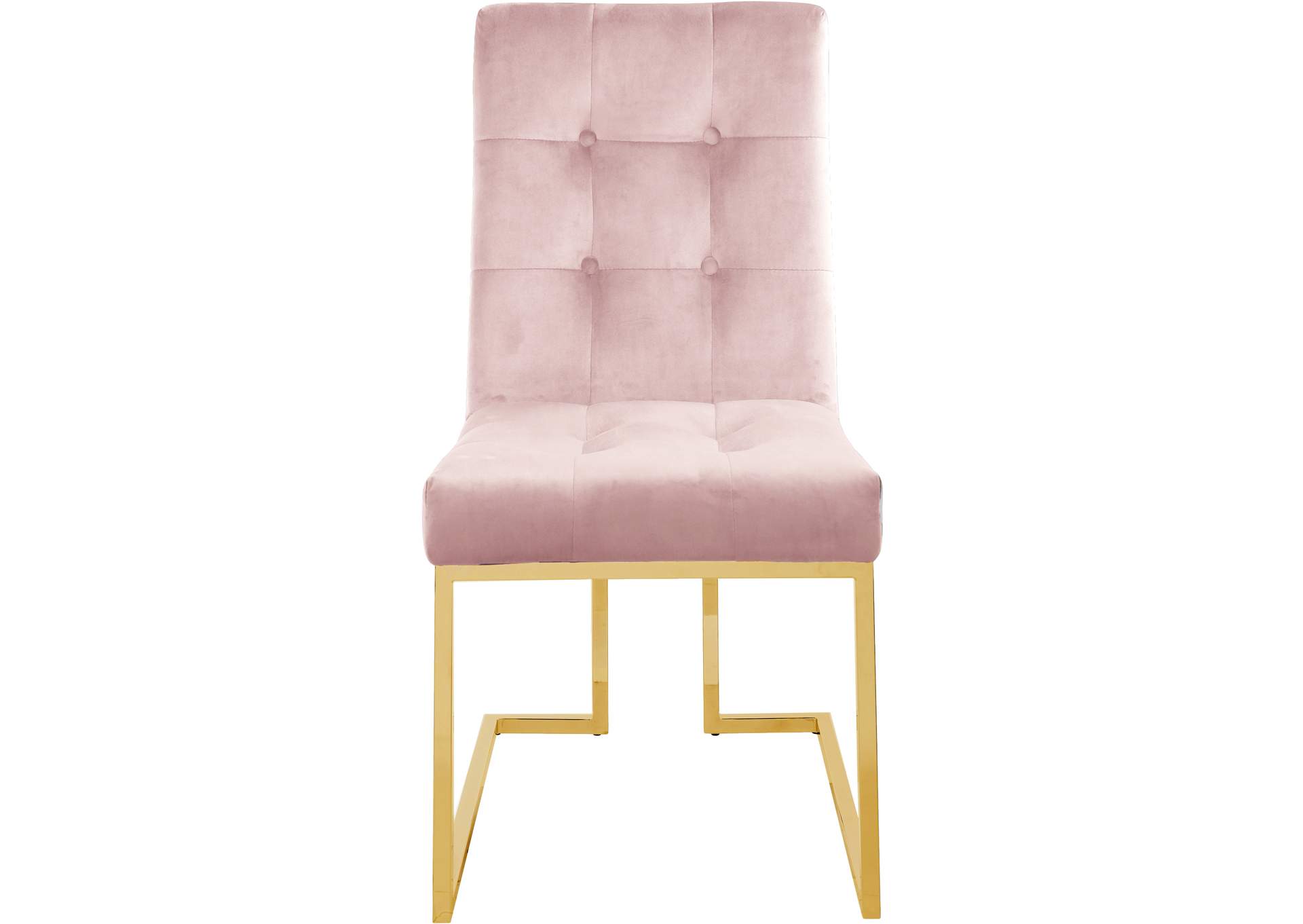 Pierre Pink Velvet Dining Chair Set of 2,Meridian Furniture