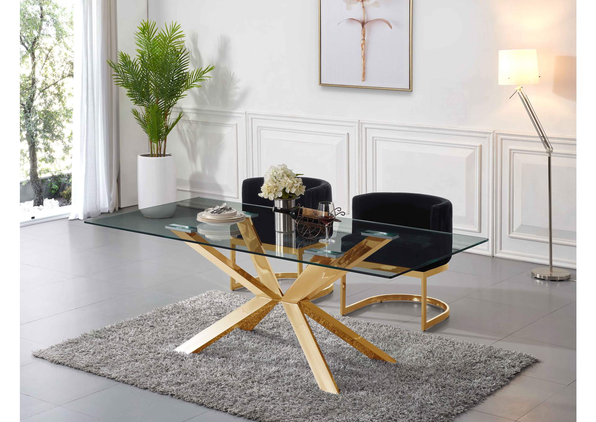 Capri Gold Dining Table,Meridian Furniture