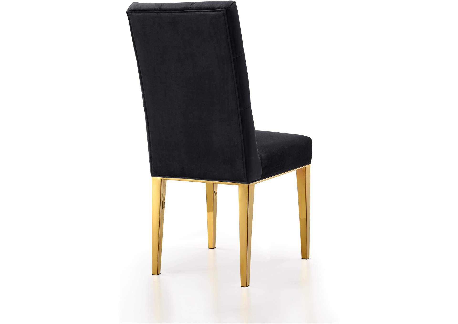 Capri Black Velvet Dining Chair Set of 2,Meridian Furniture