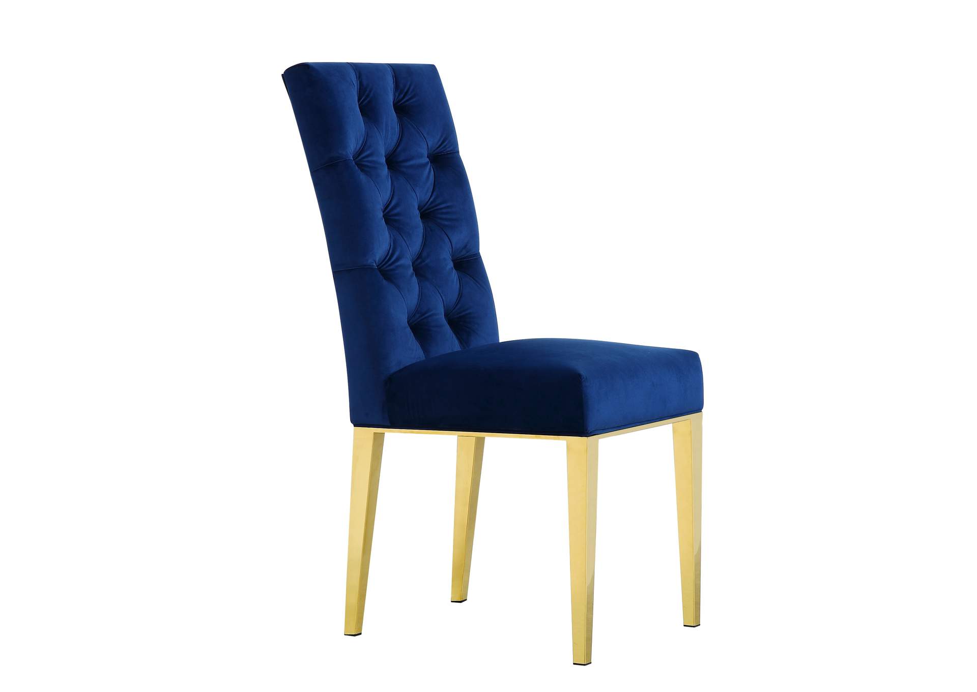 Capri Navy Velvet Dining Chair Set of 2,Meridian Furniture