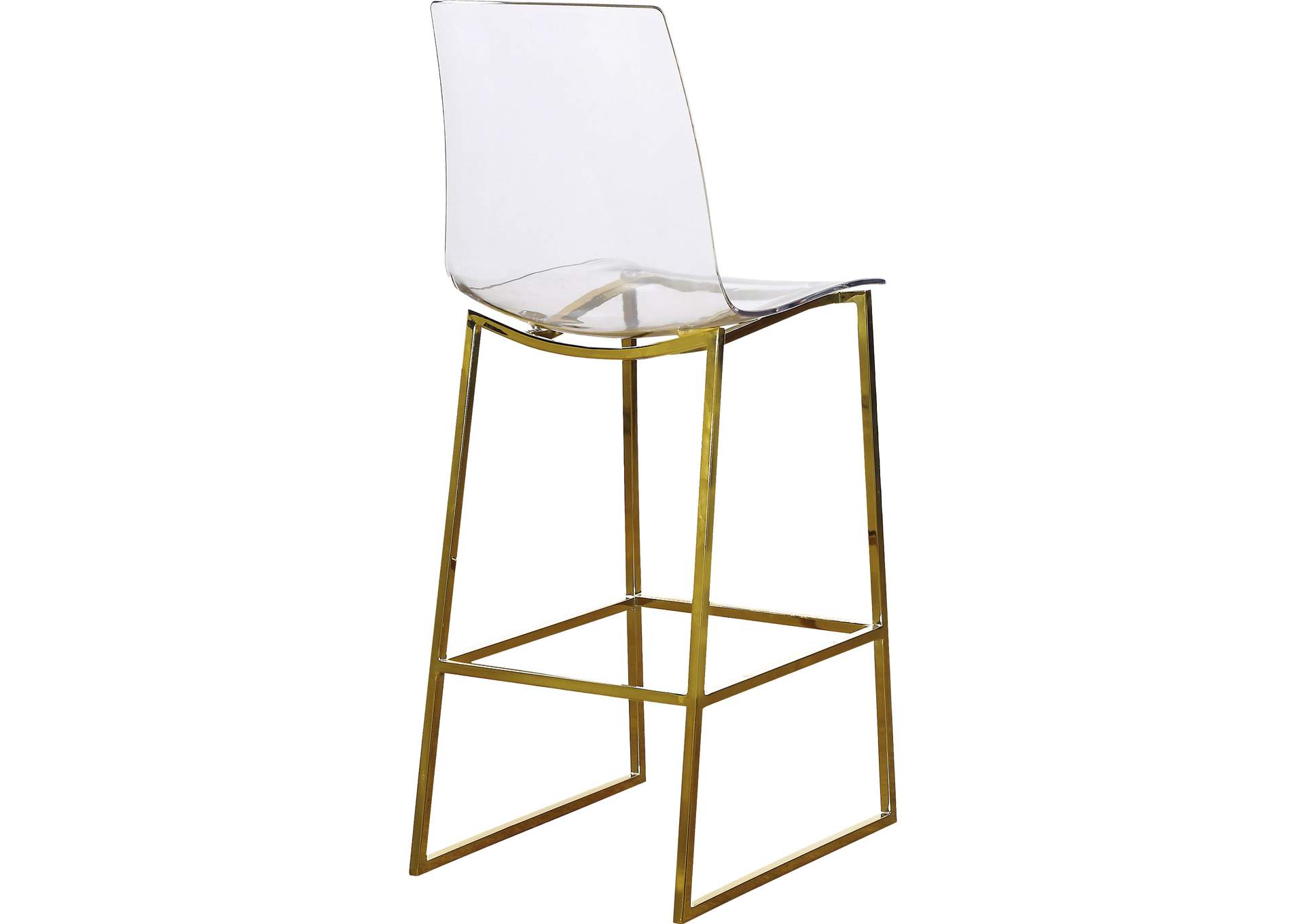 Lumen Gold Metal - Lucite Polycarbonate Stool,Meridian Furniture