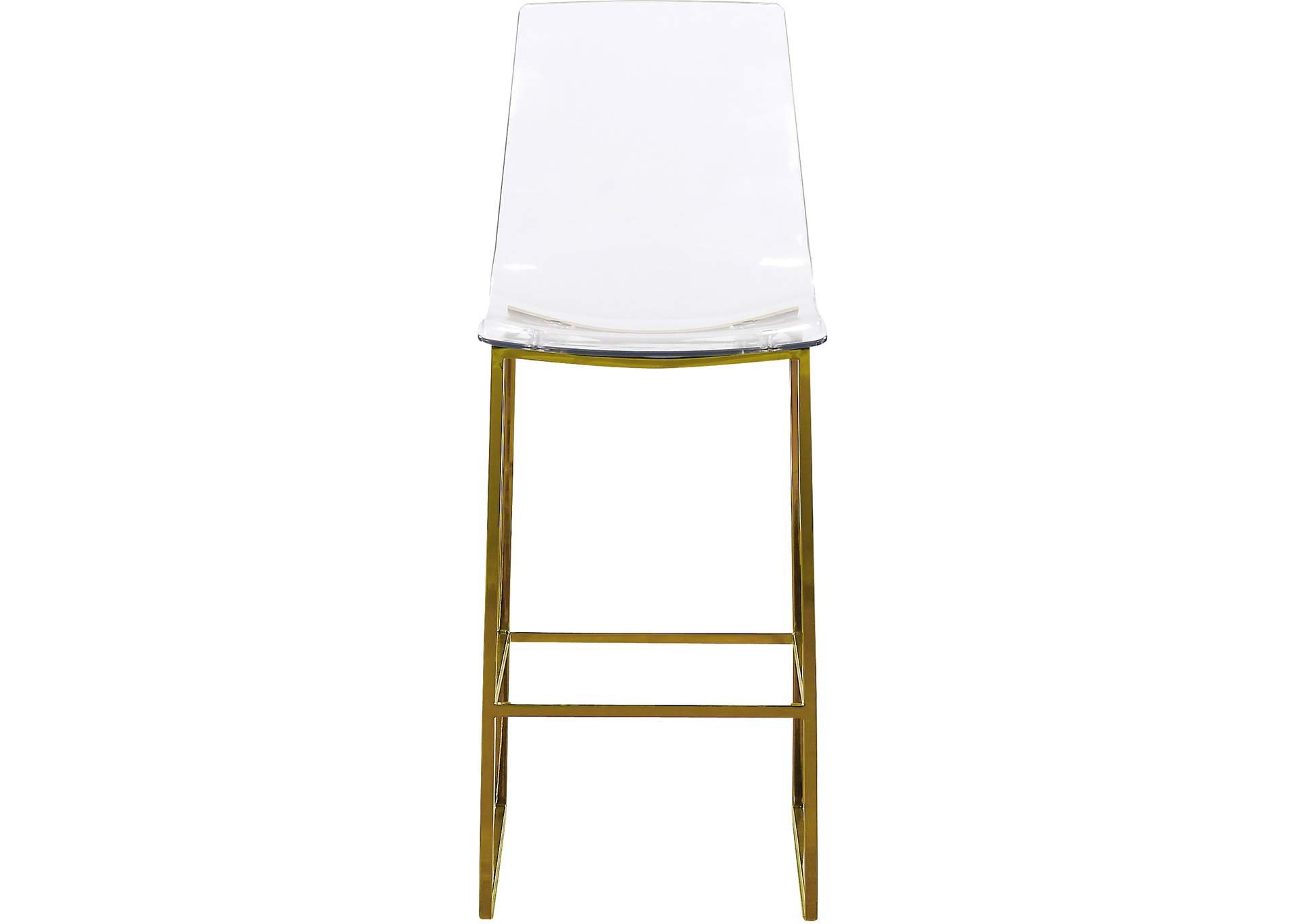 Lumen Gold Metal - Lucite Polycarbonate Stool,Meridian Furniture