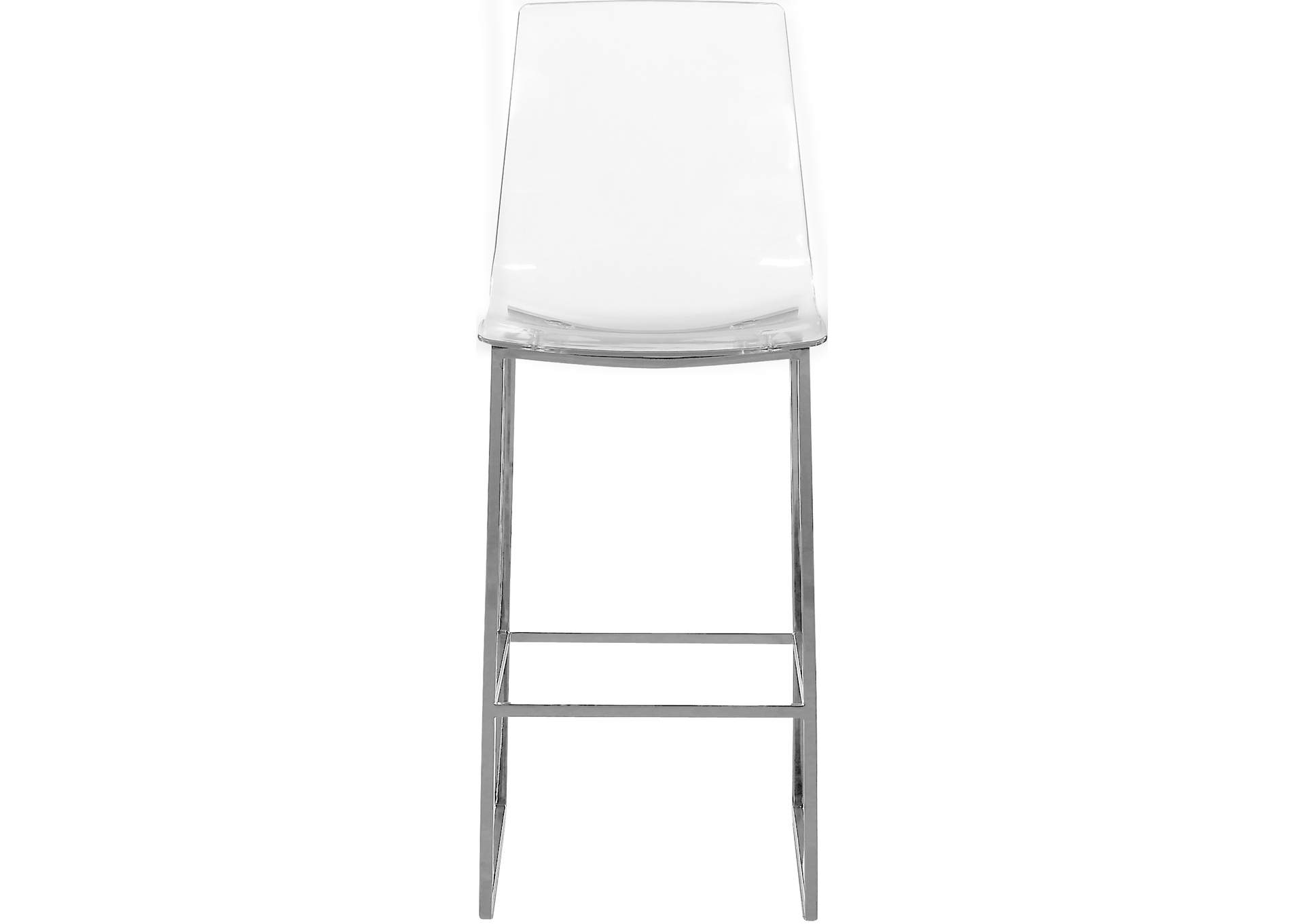 Lumen Chrome Metal - Lucite Polycarbonate Stool,Meridian Furniture