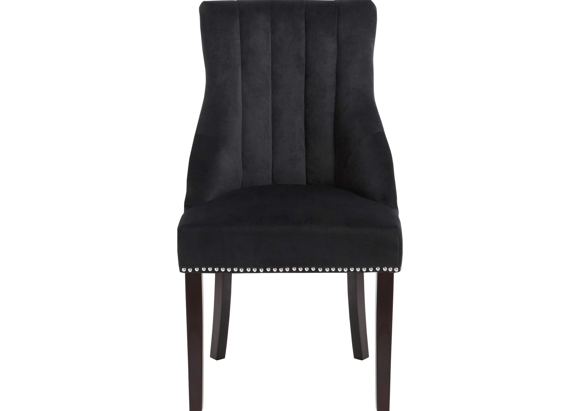 Oxford Black Velvet Dining Chair Set of 2,Meridian Furniture