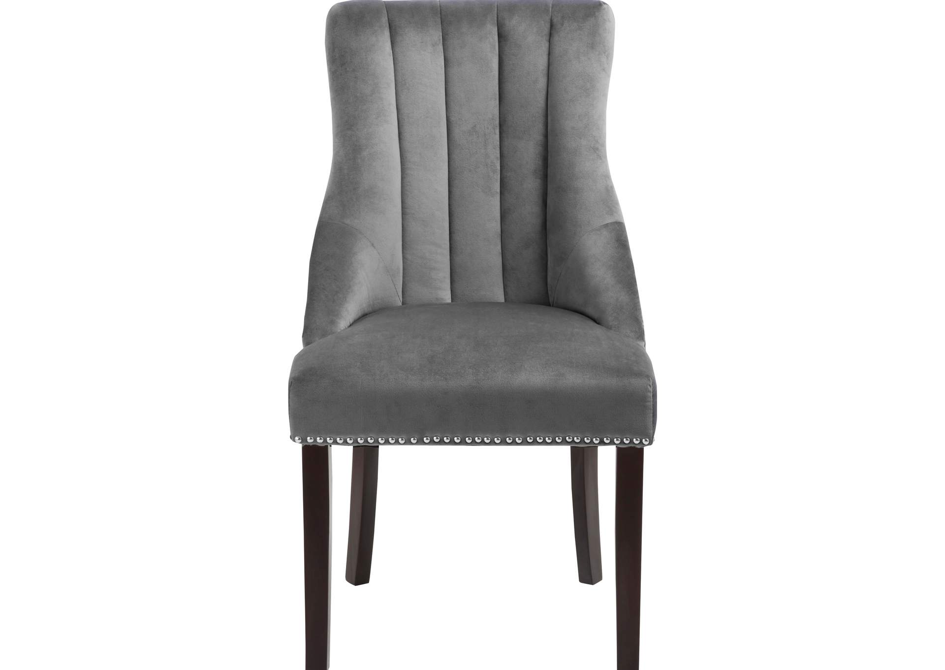 Oxford Grey Velvet Dining Chair Set of 2,Meridian Furniture