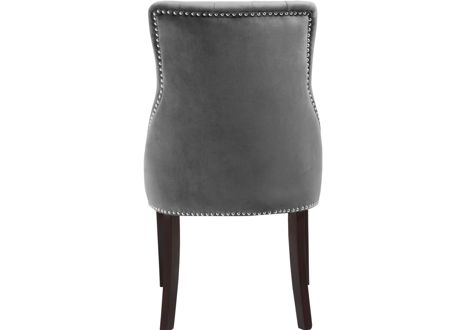 Oxford Grey Velvet Dining Chair Set of 2,Meridian Furniture