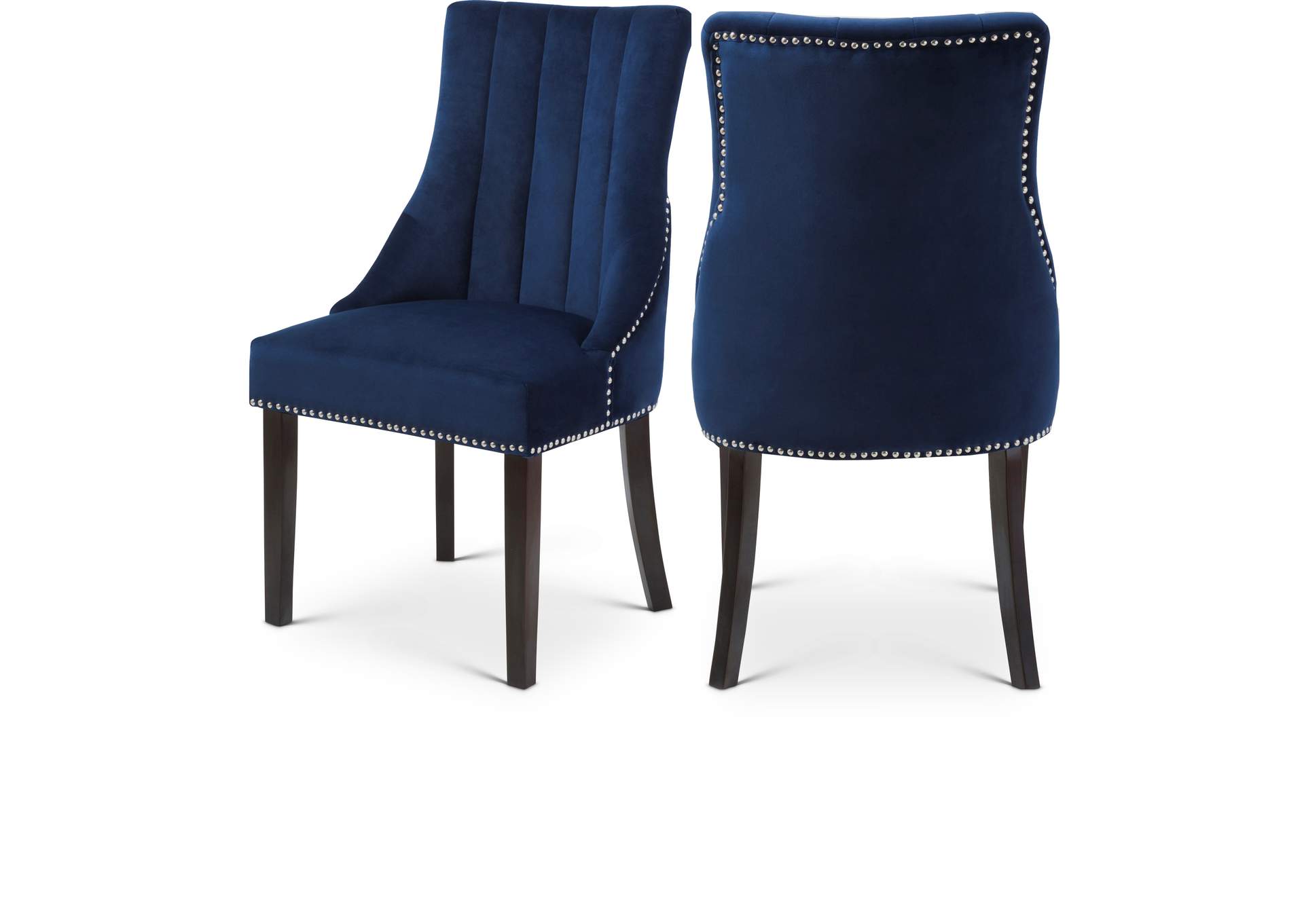 Oxford Navy Velvet Dining Chair Set of 2,Meridian Furniture