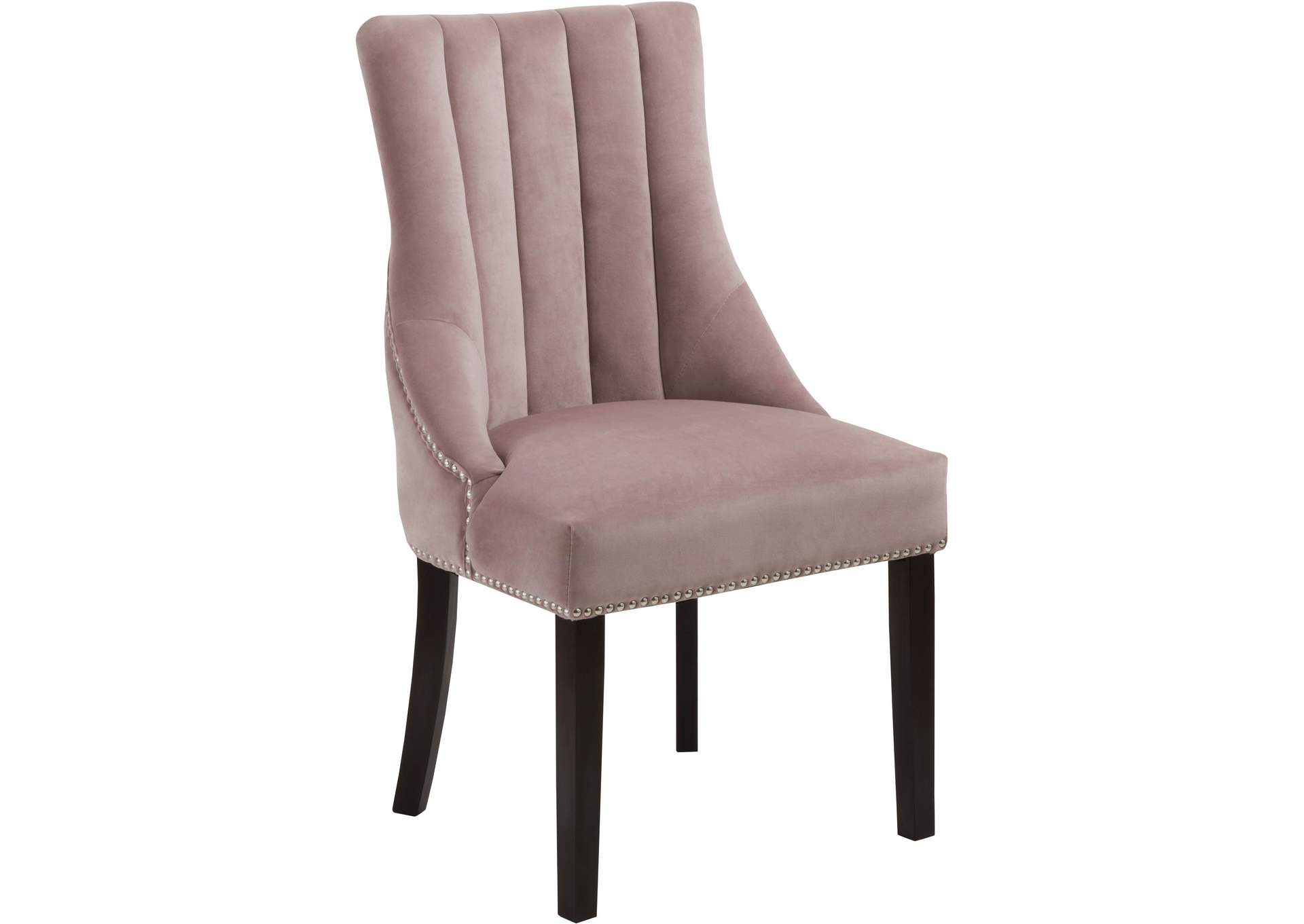 Oxford Pink Velvet Dining Chair Set of 2,Meridian Furniture