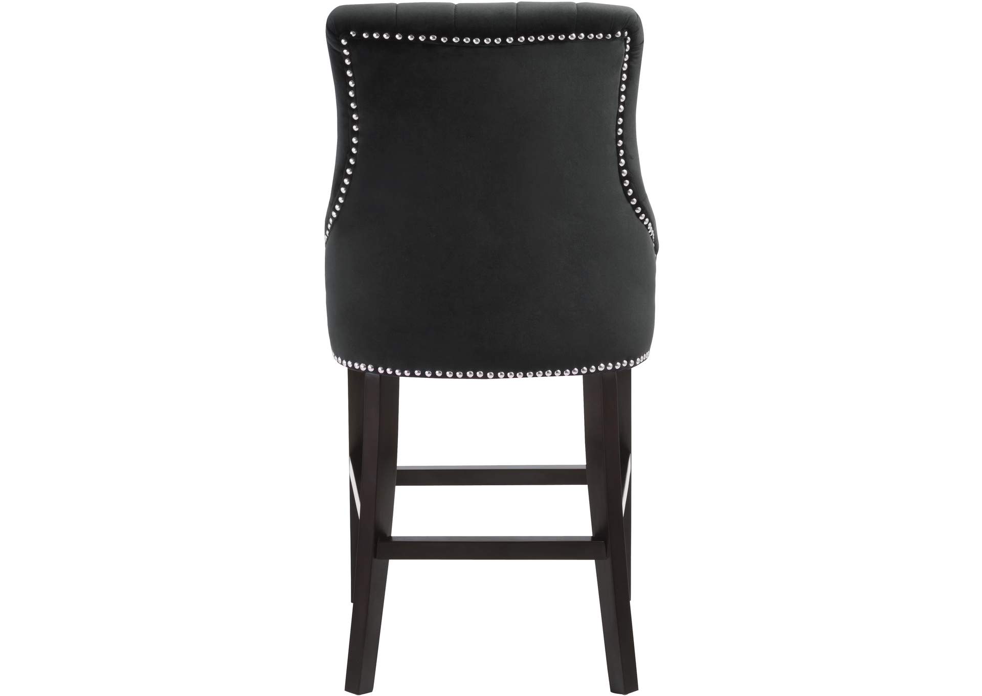 Oxford Black Velvet Stool Set of 2,Meridian Furniture