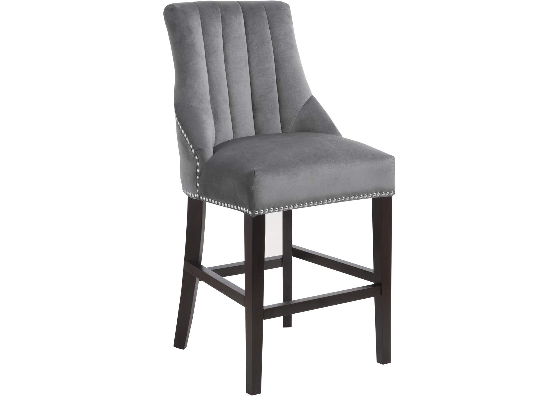 Oxford Grey Velvet Stool Set of 2,Meridian Furniture