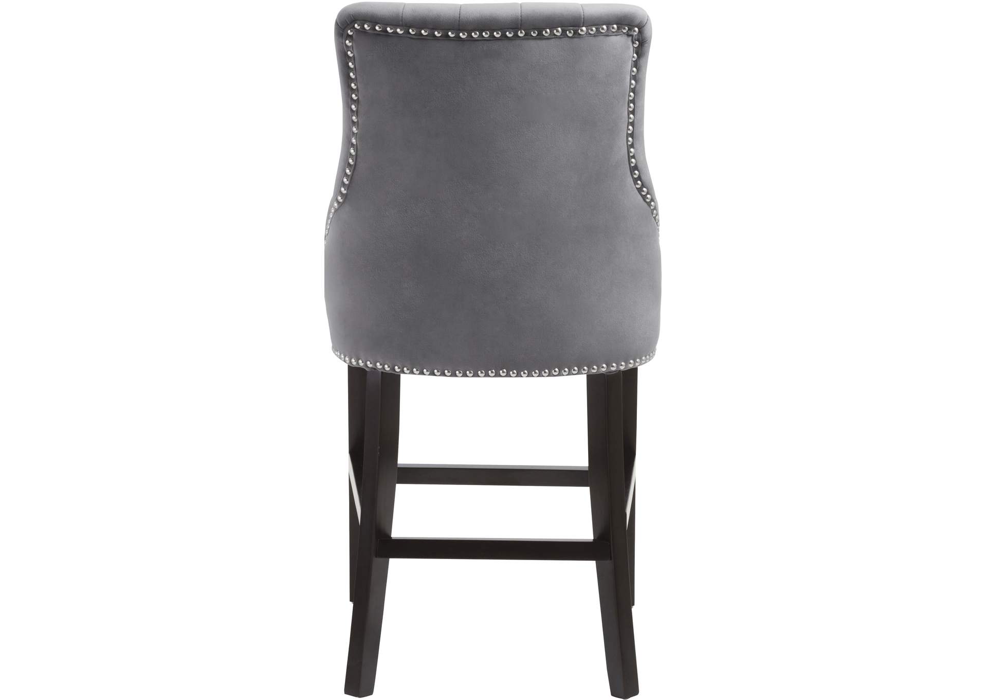 Oxford Grey Velvet Stool Set of 2,Meridian Furniture