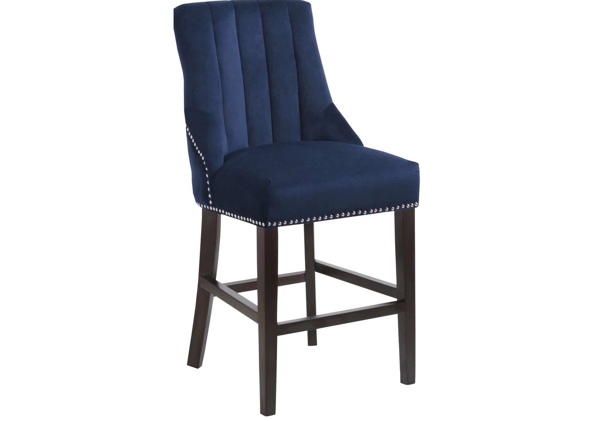 Oxford Navy Velvet Stool Set of 2,Meridian Furniture