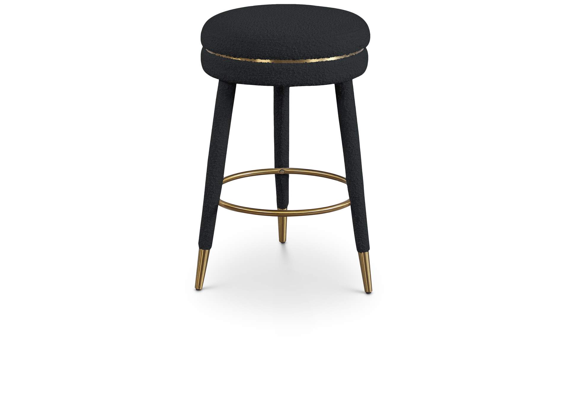 Coral Black Boucle Fabric Counter Stool,Meridian Furniture