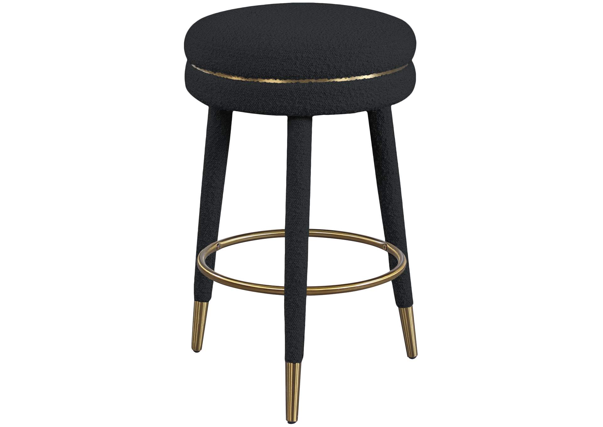 Coral Black Boucle Fabric Counter Stool,Meridian Furniture