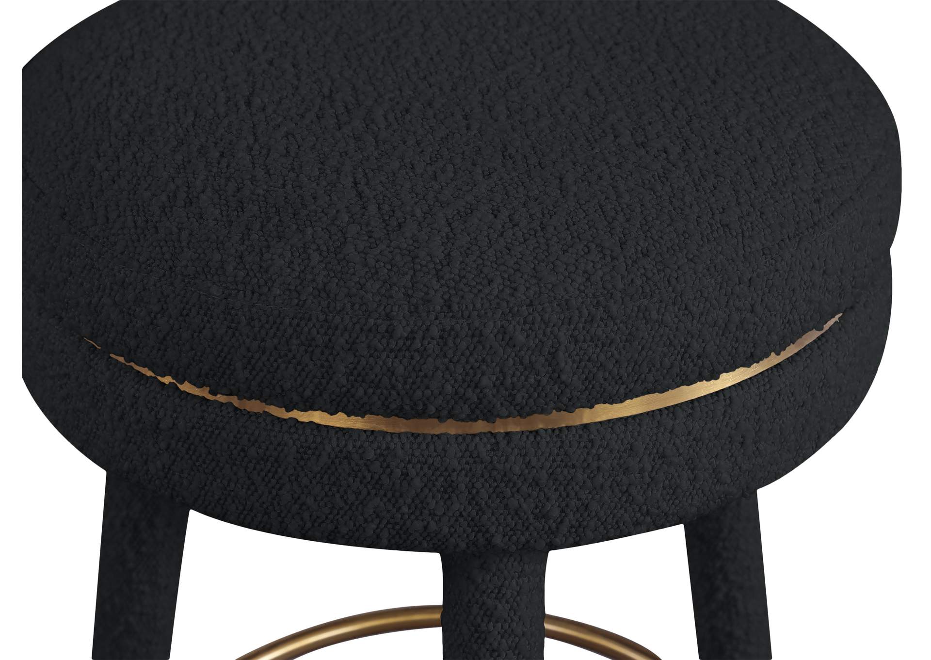 Coral Black Boucle Fabric Counter Stool,Meridian Furniture