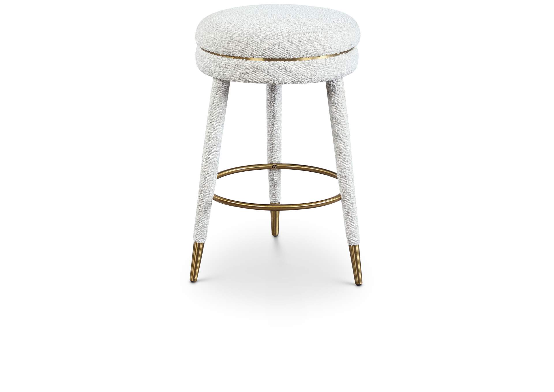 Coral Cream Boucle Fabric Counter Stool,Meridian Furniture