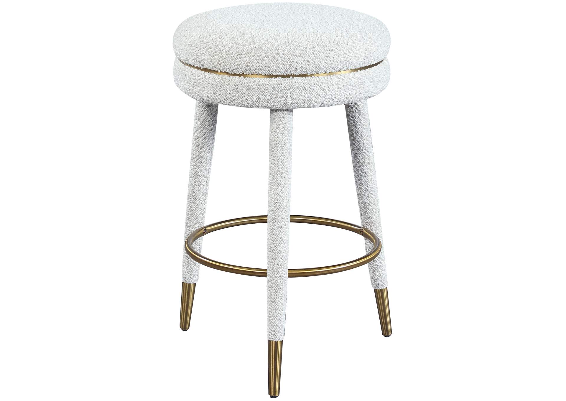 Coral Cream Boucle Fabric Counter Stool,Meridian Furniture