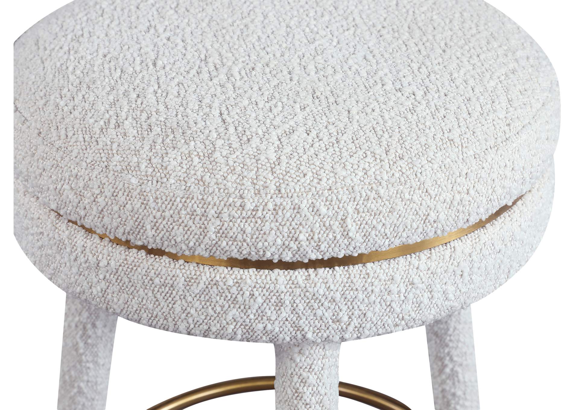 Coral Cream Boucle Fabric Counter Stool,Meridian Furniture