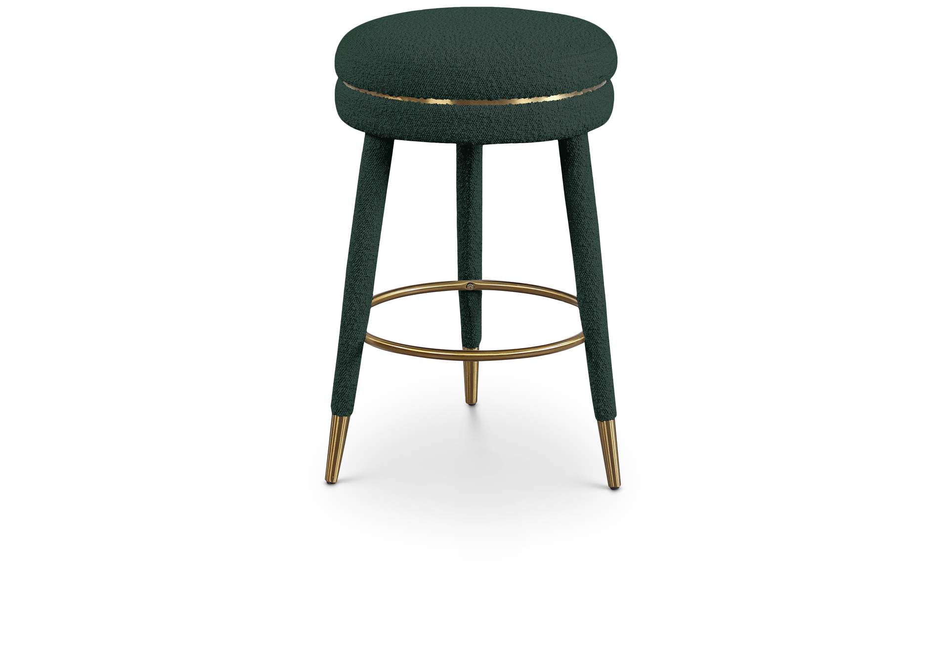 Coral Green Boucle Fabric Counter Stool,Meridian Furniture