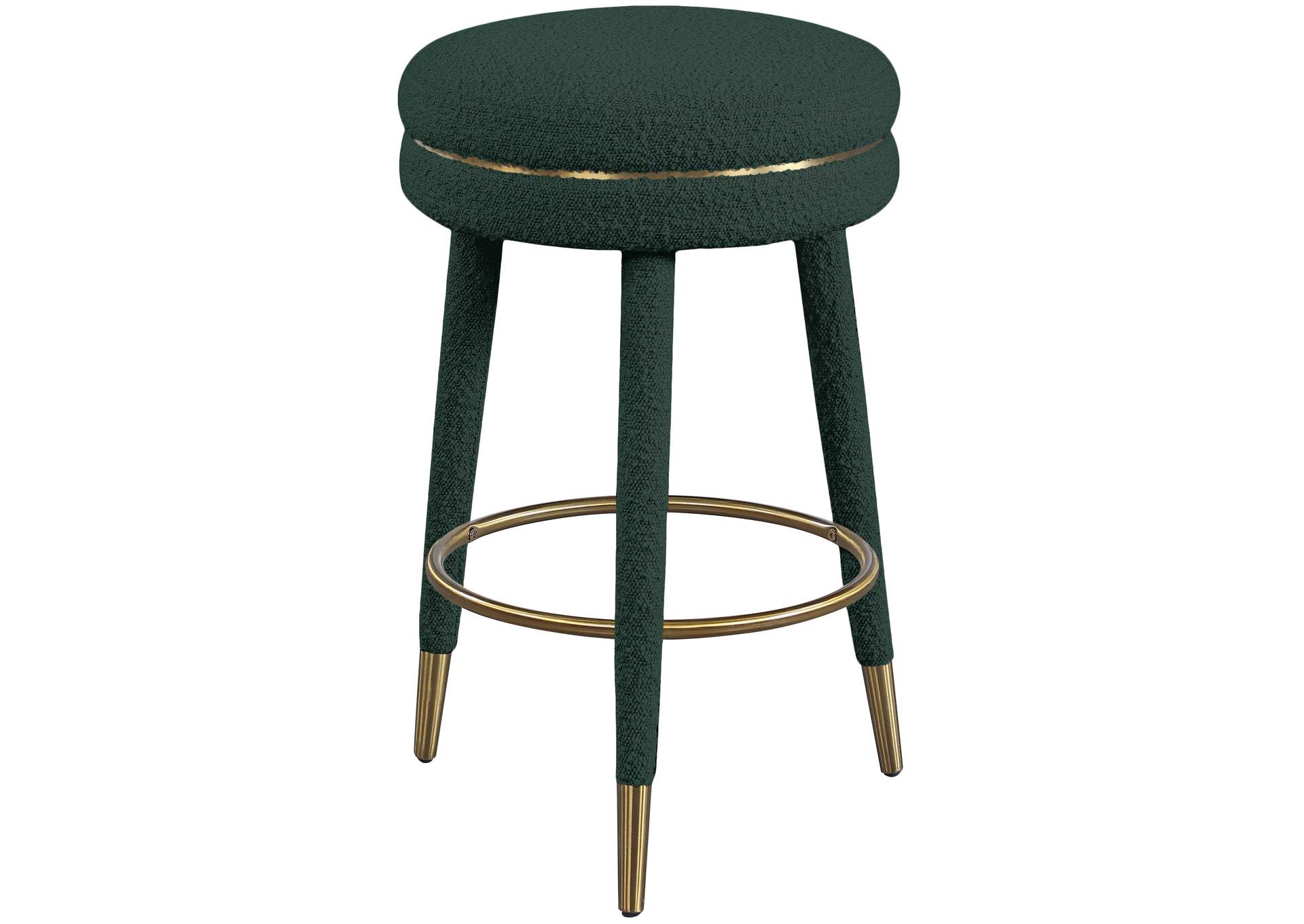 Coral Green Boucle Fabric Counter Stool,Meridian Furniture