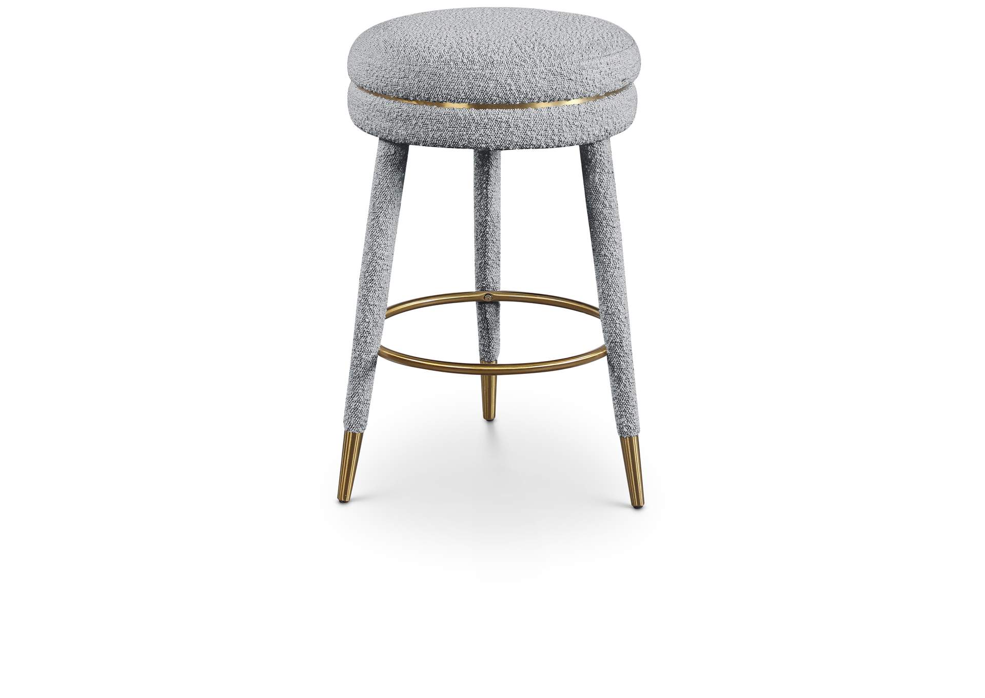 Coral Grey Boucle Fabric Counter Stool,Meridian Furniture