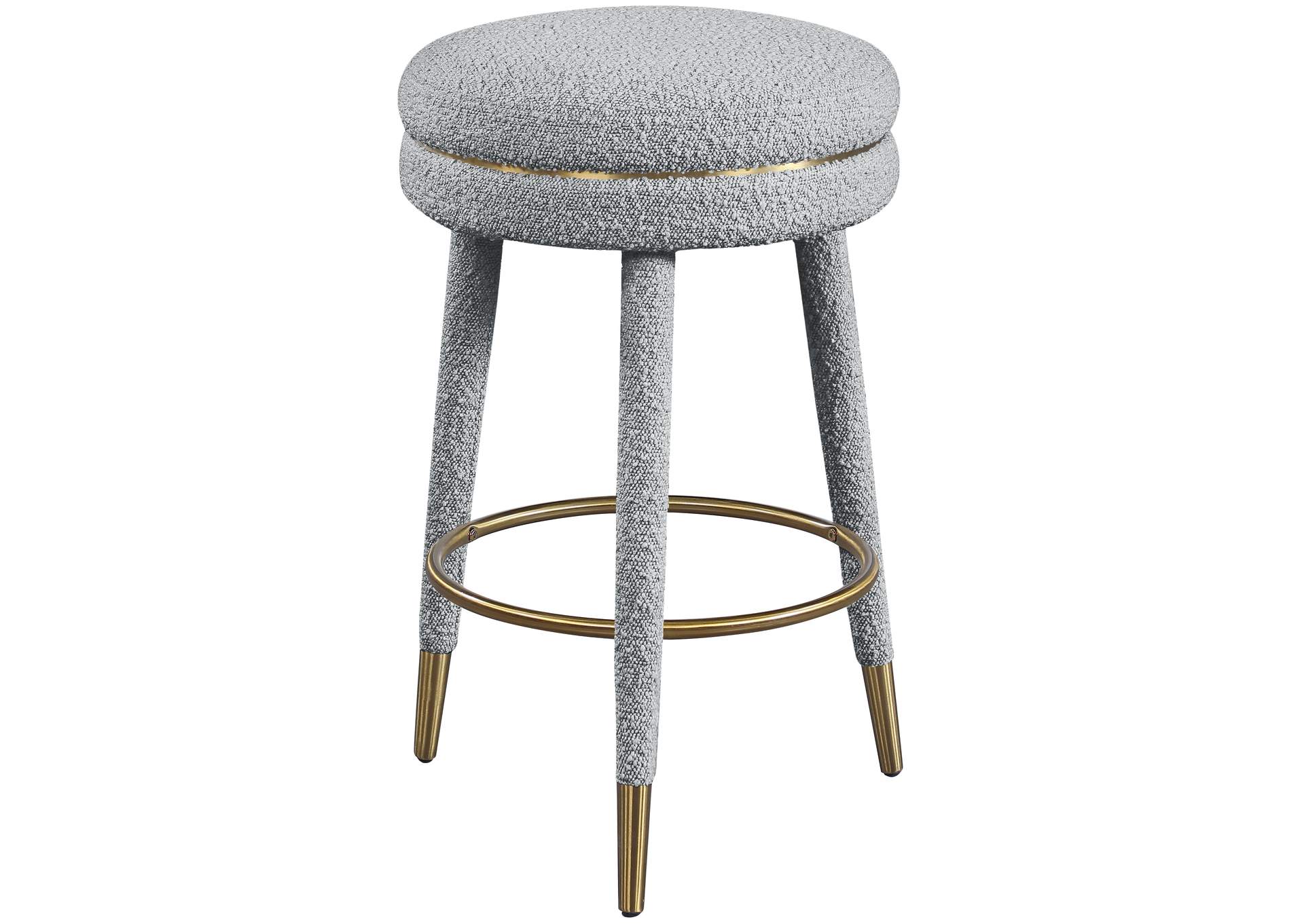 Coral Grey Boucle Fabric Counter Stool,Meridian Furniture