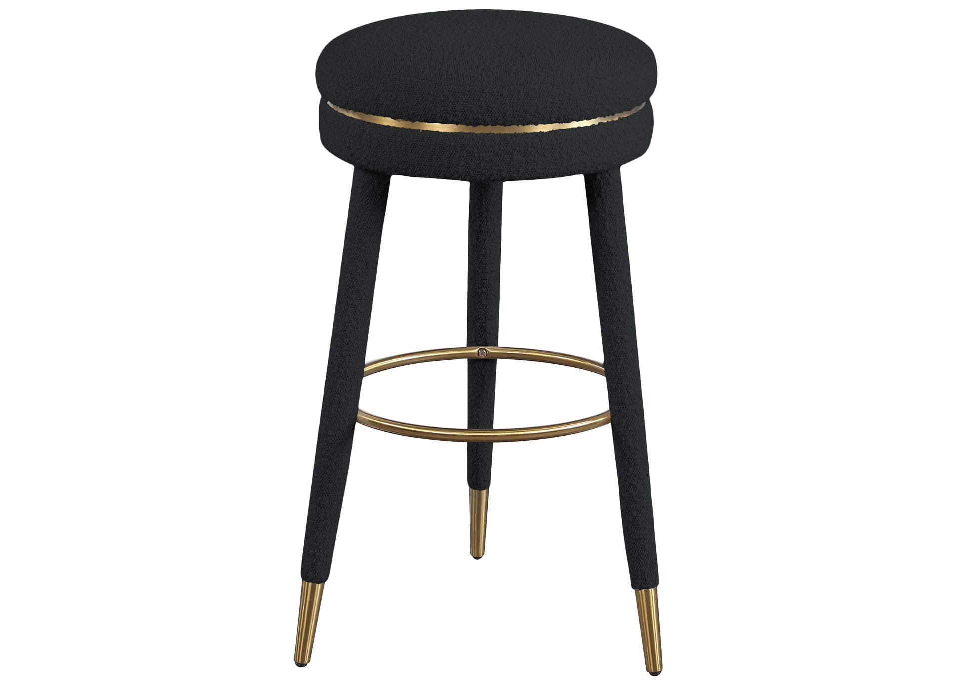 Coral Black Boucle Fabric Bar Stool,Meridian Furniture