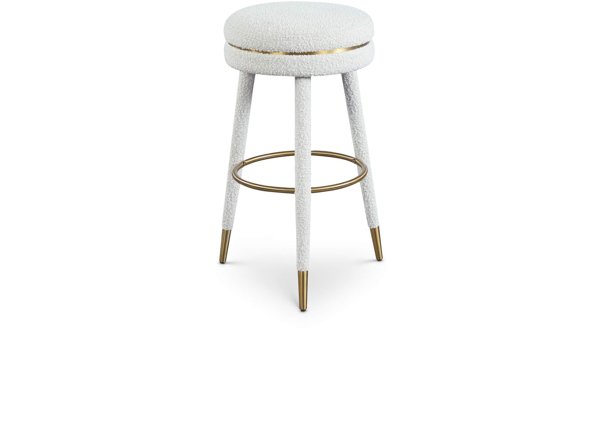 Coral Cream Boucle Fabric Bar Stool,Meridian Furniture