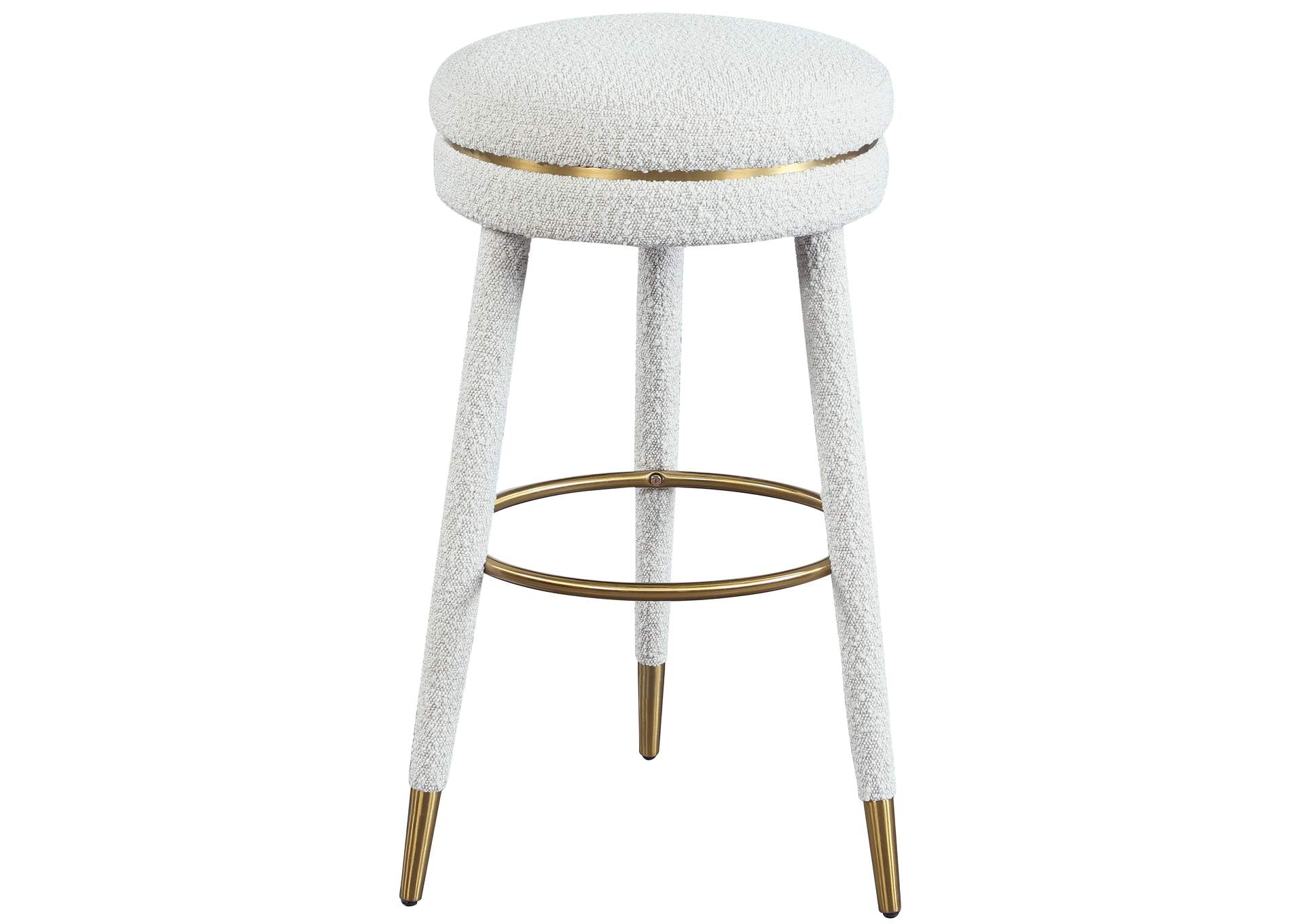 Coral Cream Boucle Fabric Bar Stool,Meridian Furniture