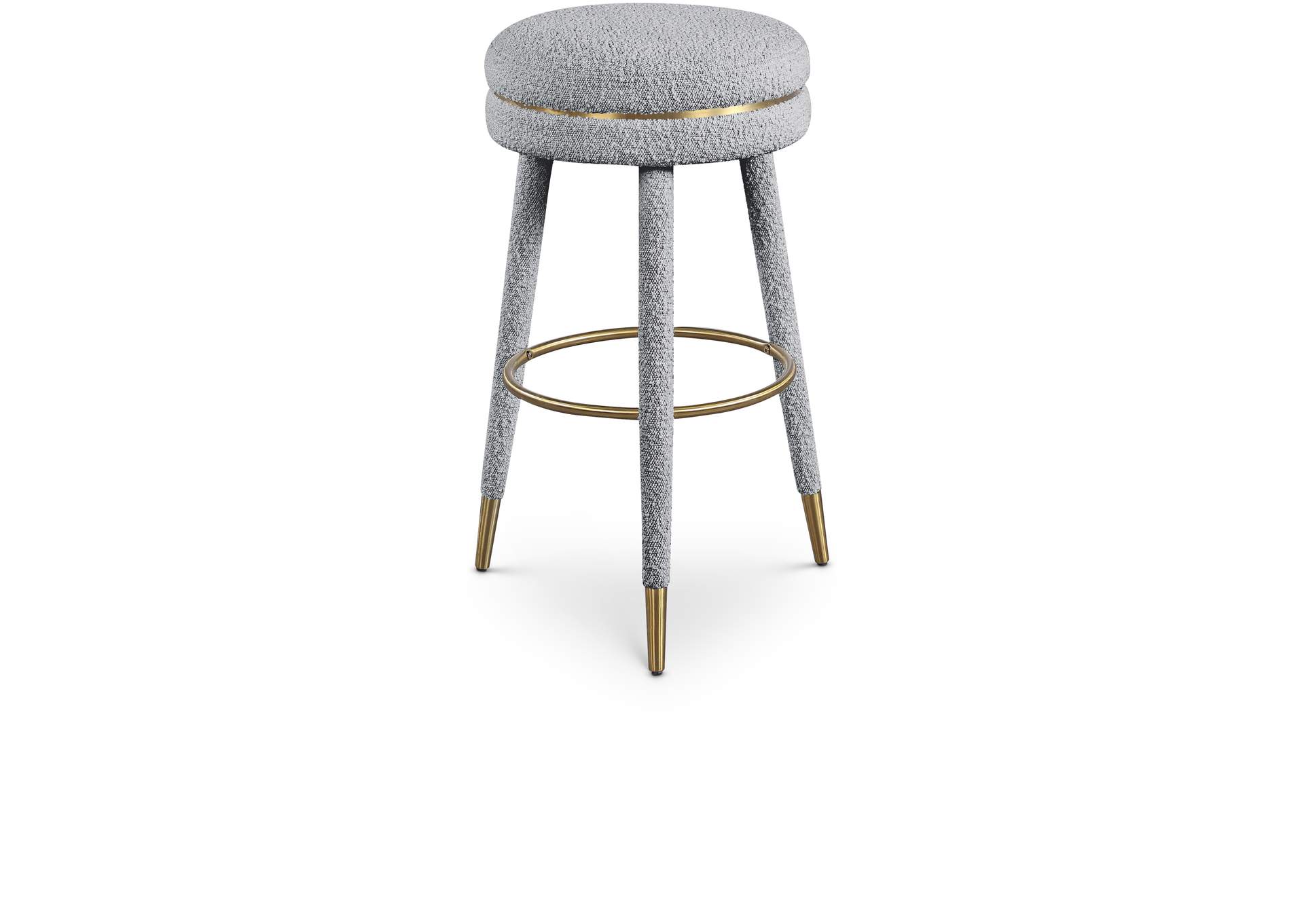 Coral Grey Boucle Fabric Bar Stool,Meridian Furniture