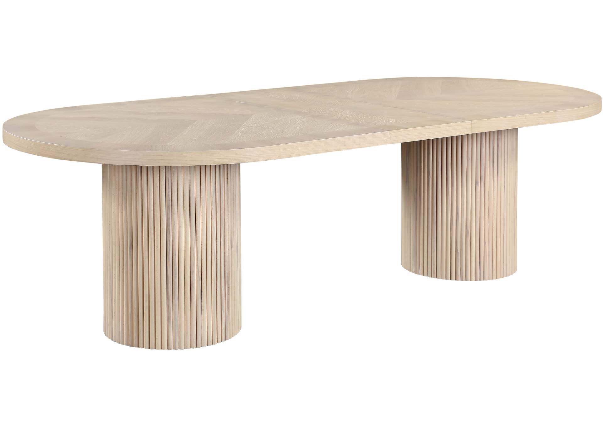 Belinda Natural White Oak Finish Dining Table (3 Boxes),Meridian Furniture