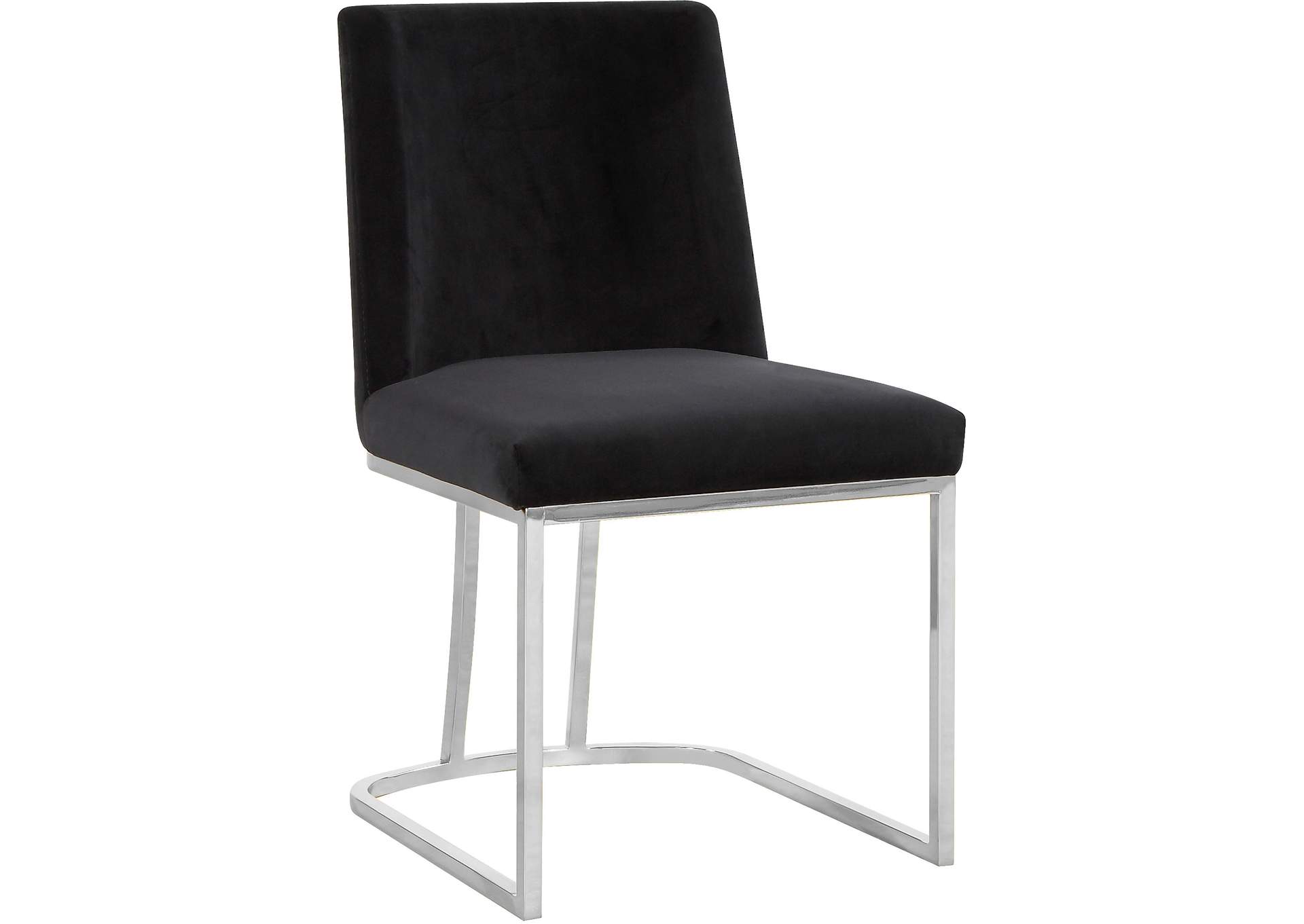 Heidi Black Velvet Dining Chair Set of 2,Meridian Furniture