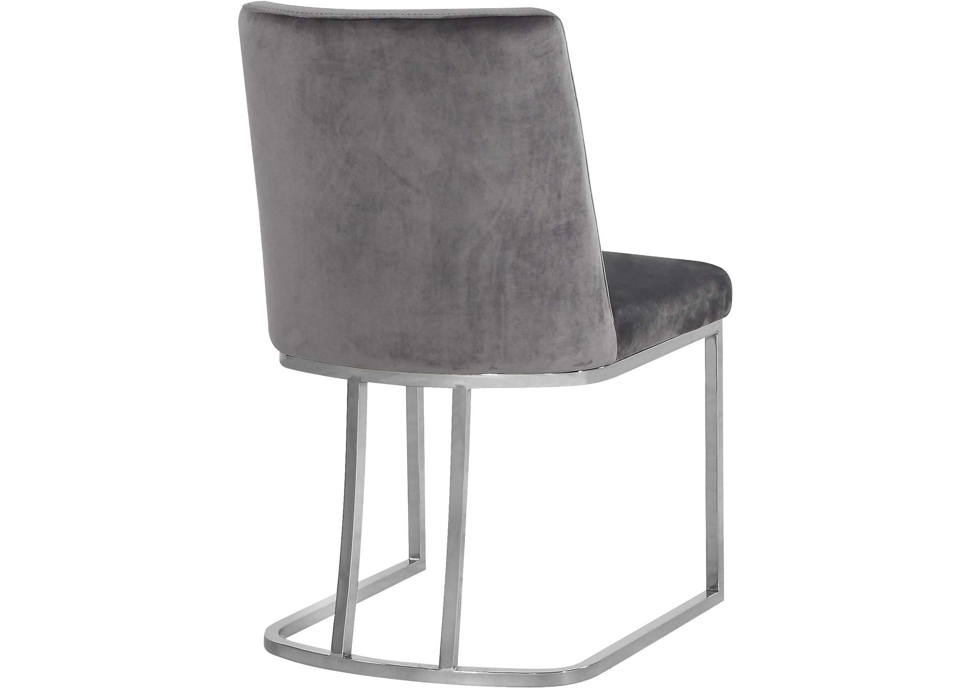 Heidi Grey Velvet Dining Chair Set of 2,Meridian Furniture