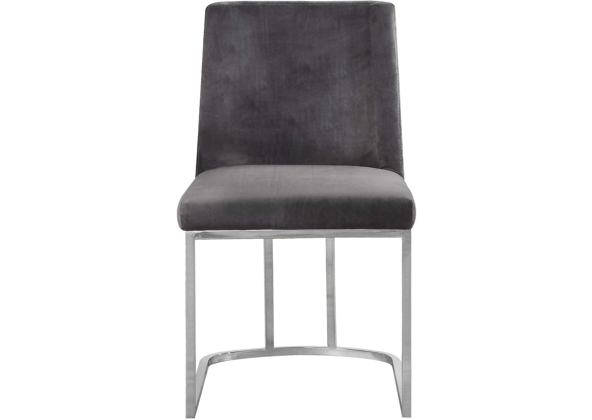 Heidi Grey Velvet Dining Chair Set of 2,Meridian Furniture