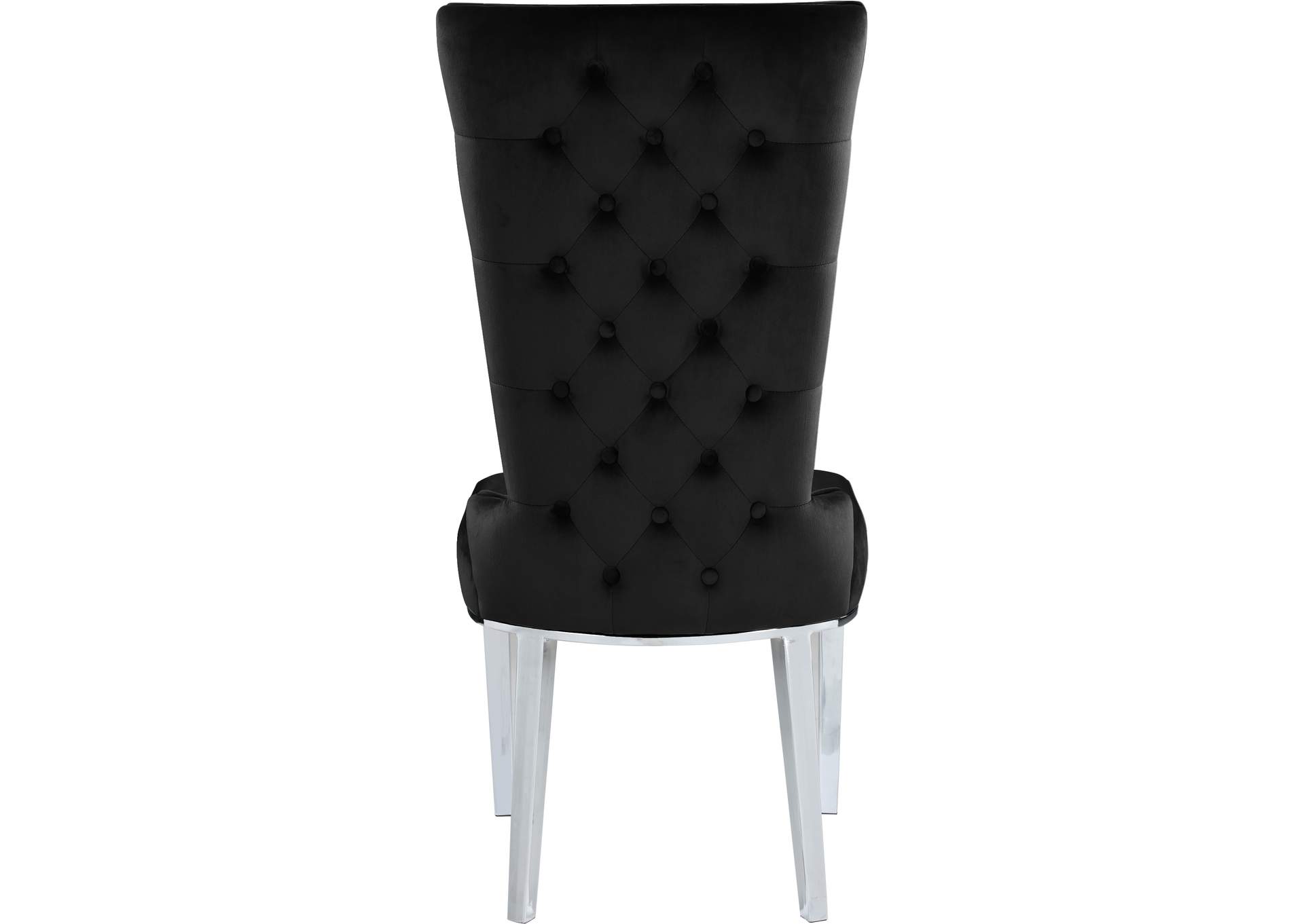 Serafina Black Velvet Dining Chair Set of 2,Meridian Furniture