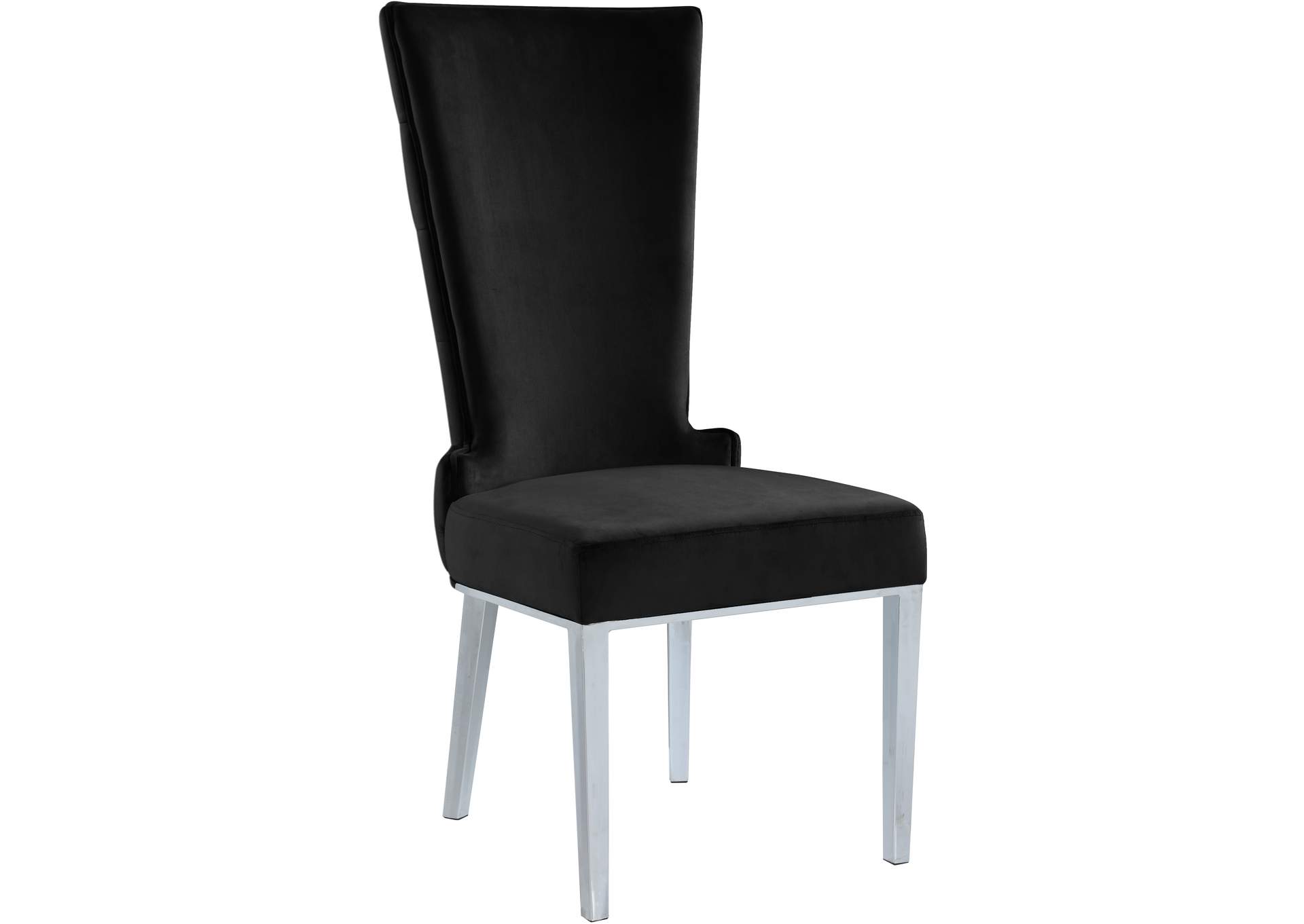 Serafina Black Velvet Dining Chair Set of 2,Meridian Furniture