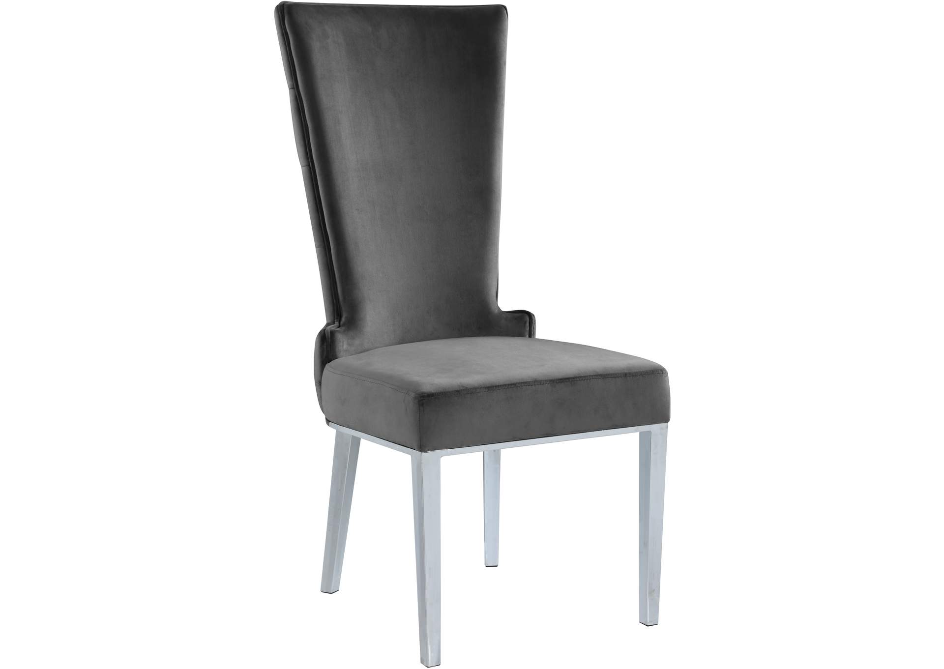 Serafina Grey Velvet Dining Chair Set of 2,Meridian Furniture