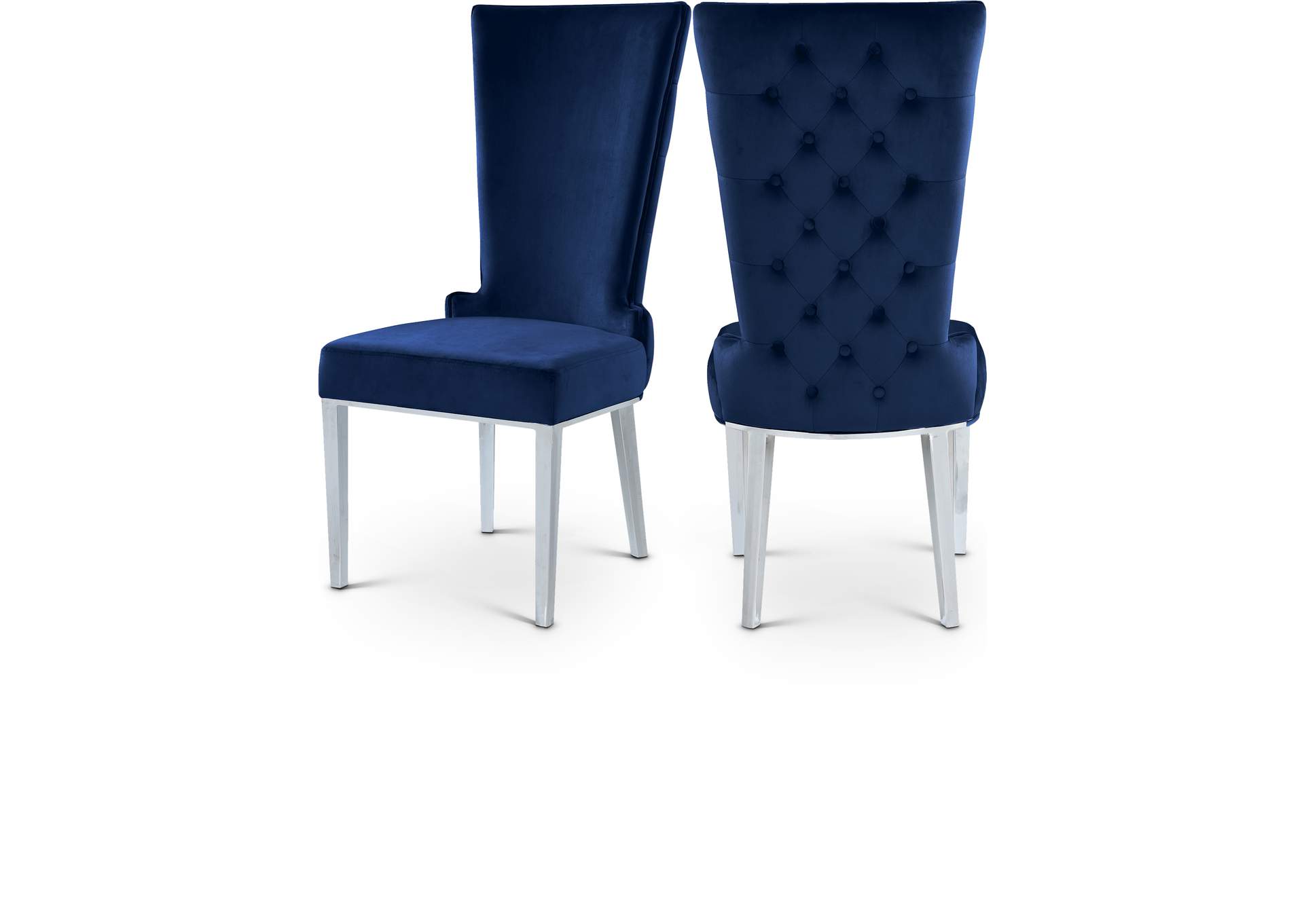 Serafina Navy Velvet Dining Chair Set of 2,Meridian Furniture