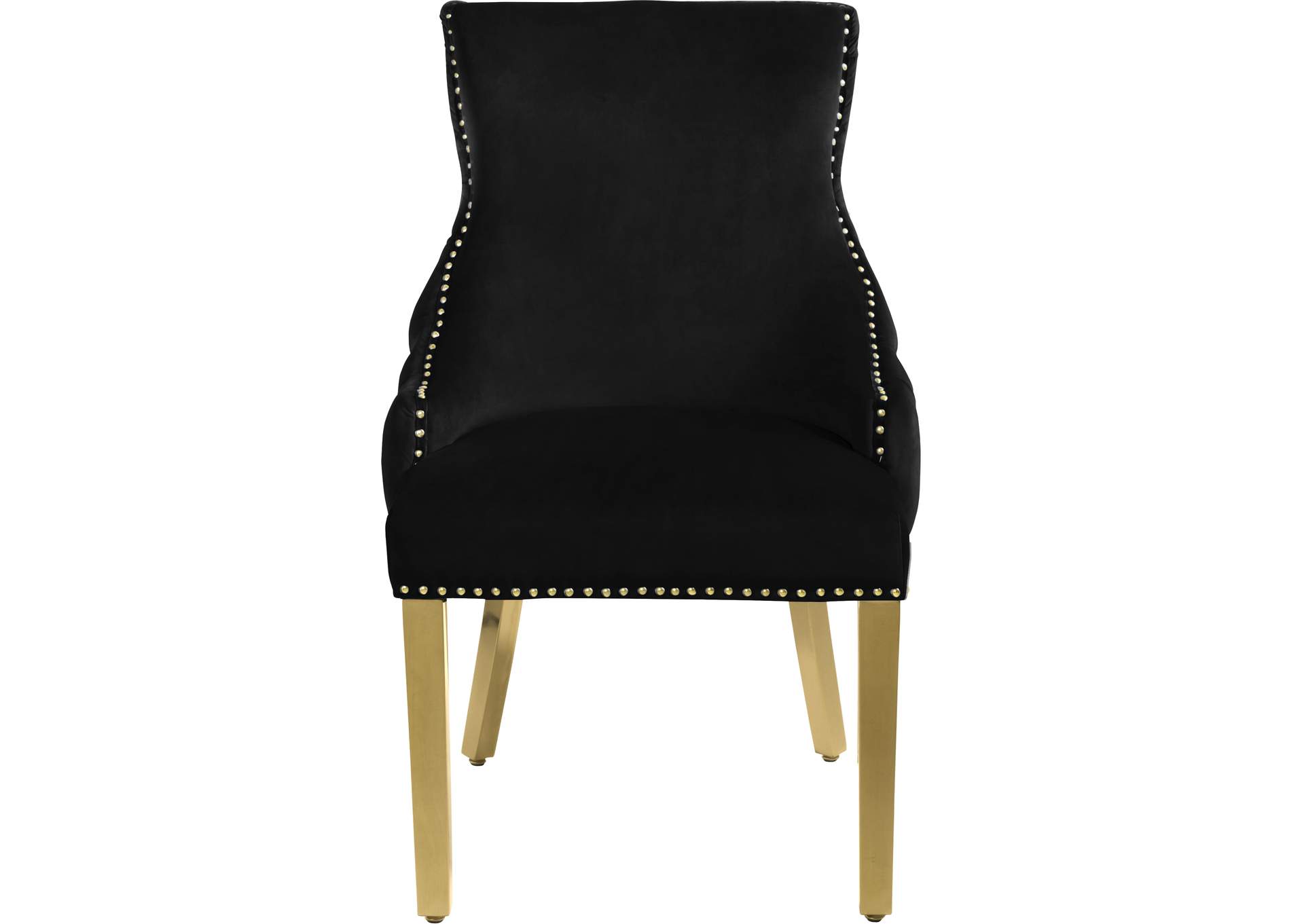 Tuft Black Velvet Dining Chair Set of 2,Meridian Furniture