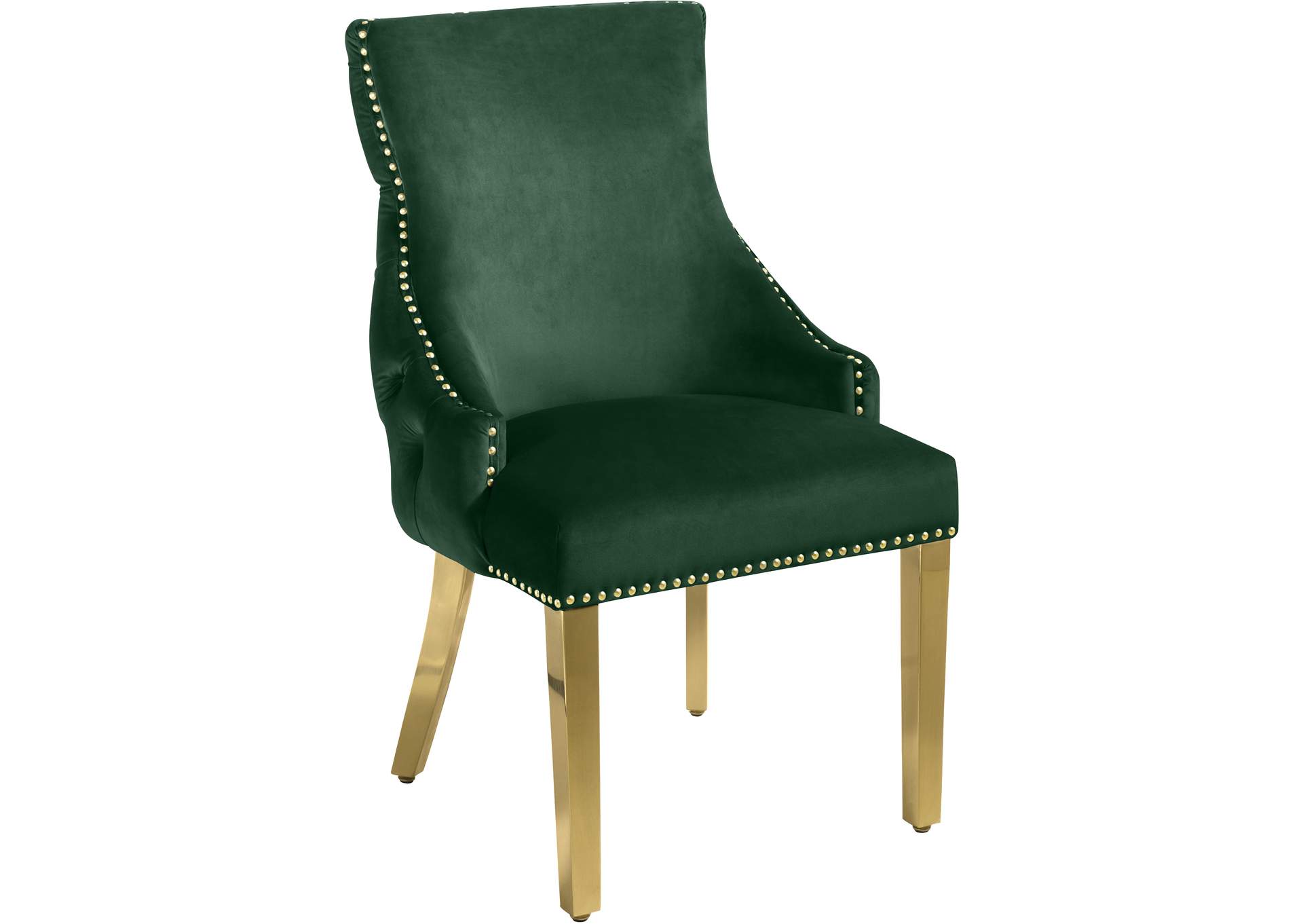 Tuft Green Velvet Dining Chair Set of 2,Meridian Furniture