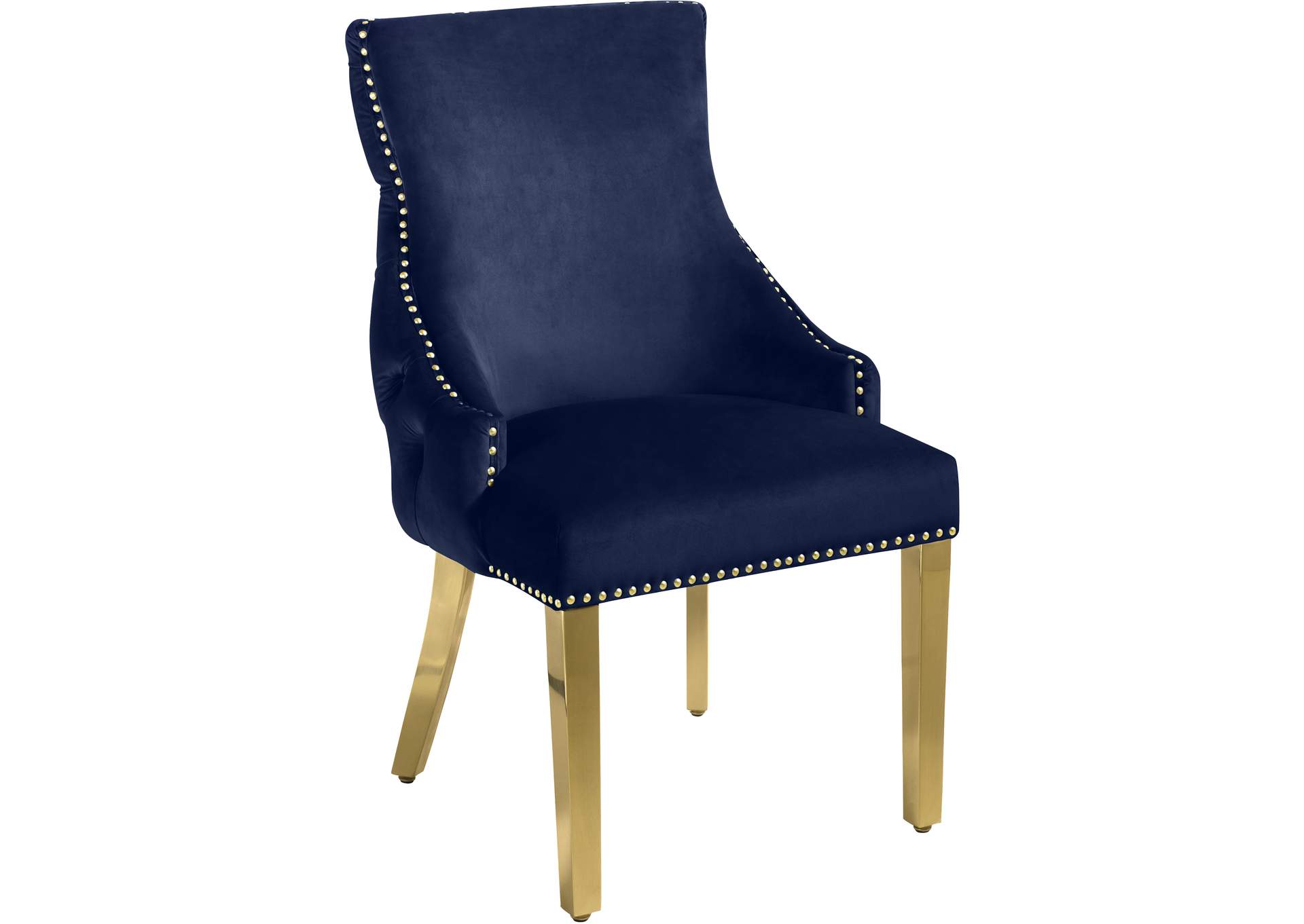 Tuft Navy Velvet Dining Chair Set of 2,Meridian Furniture