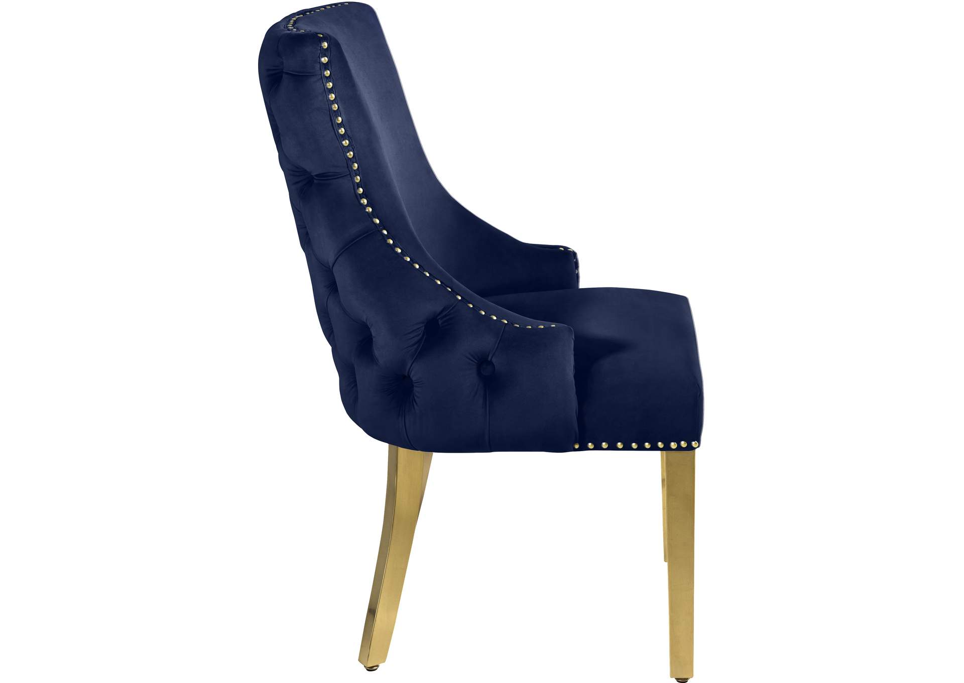 Tuft Navy Velvet Dining Chair Set of 2,Meridian Furniture