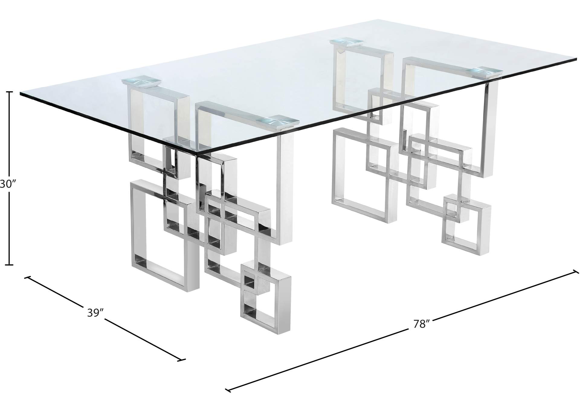 Alexis Chrome Dining Table,Meridian Furniture