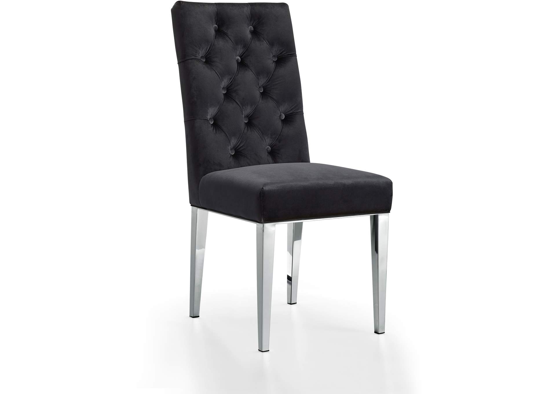 Juno Black Velvet Dining Chair Set of 2,Meridian Furniture