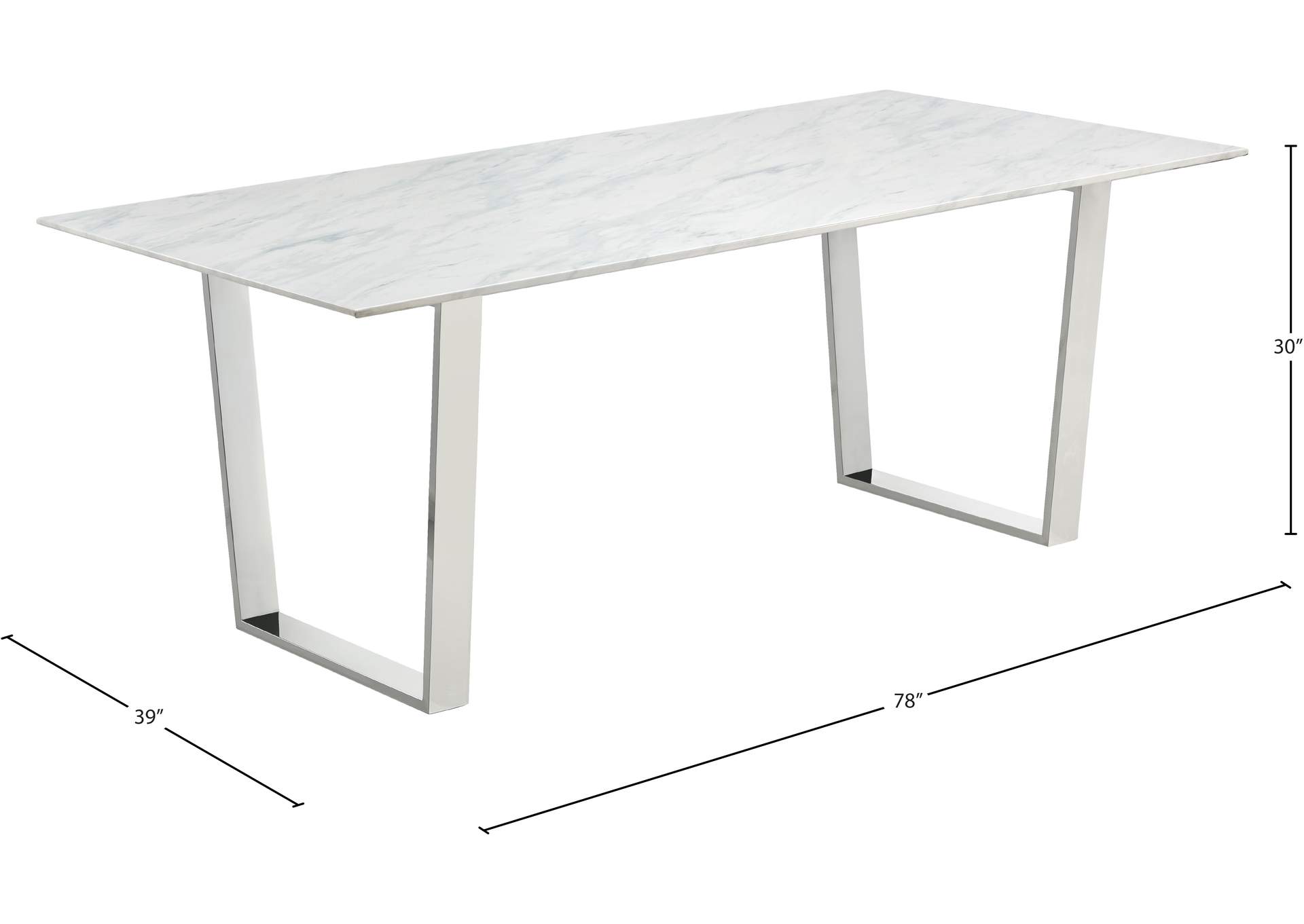 Carlton Chrome Dining Table,Meridian Furniture