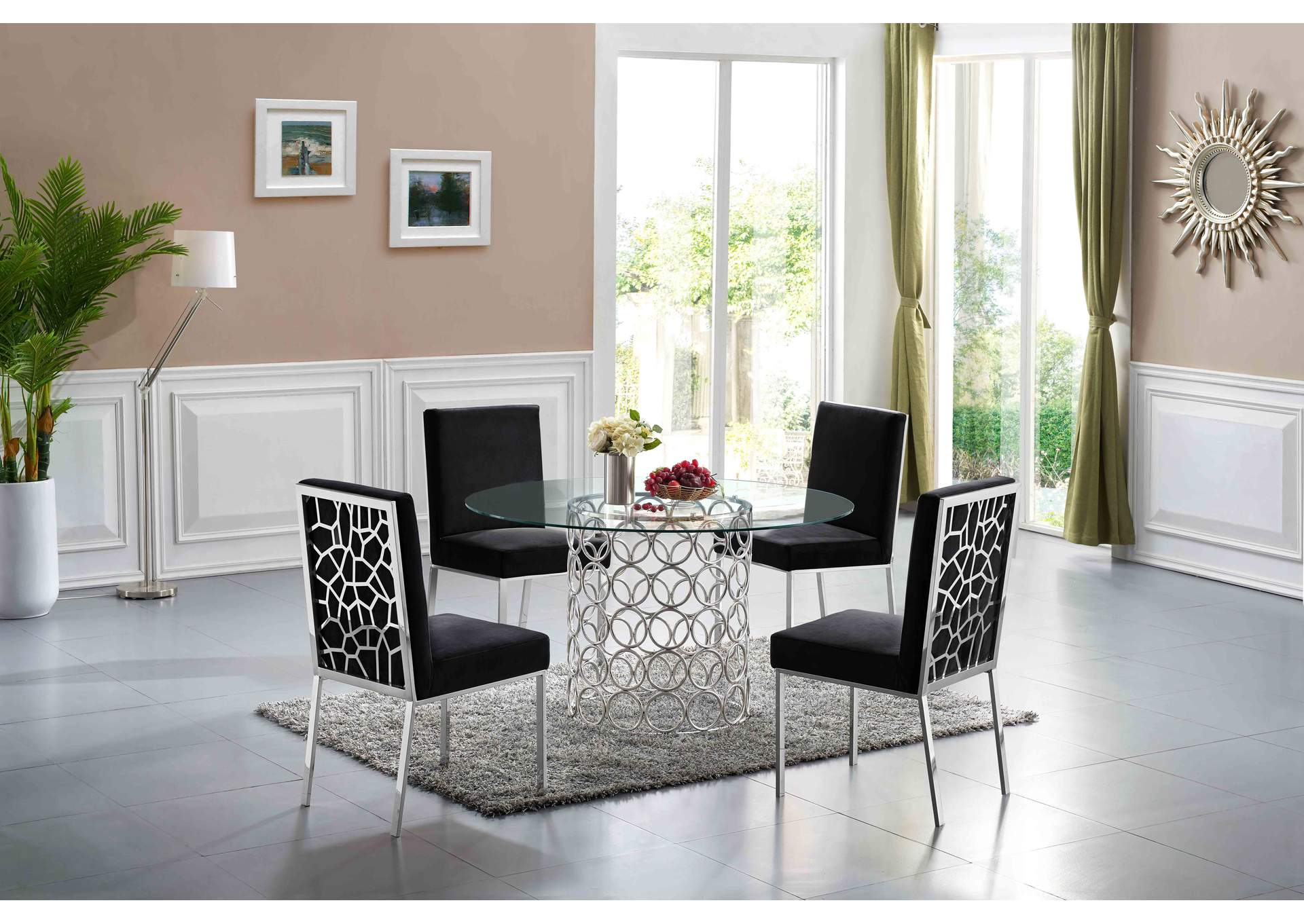 Opal Chrome Dining Table,Meridian Furniture