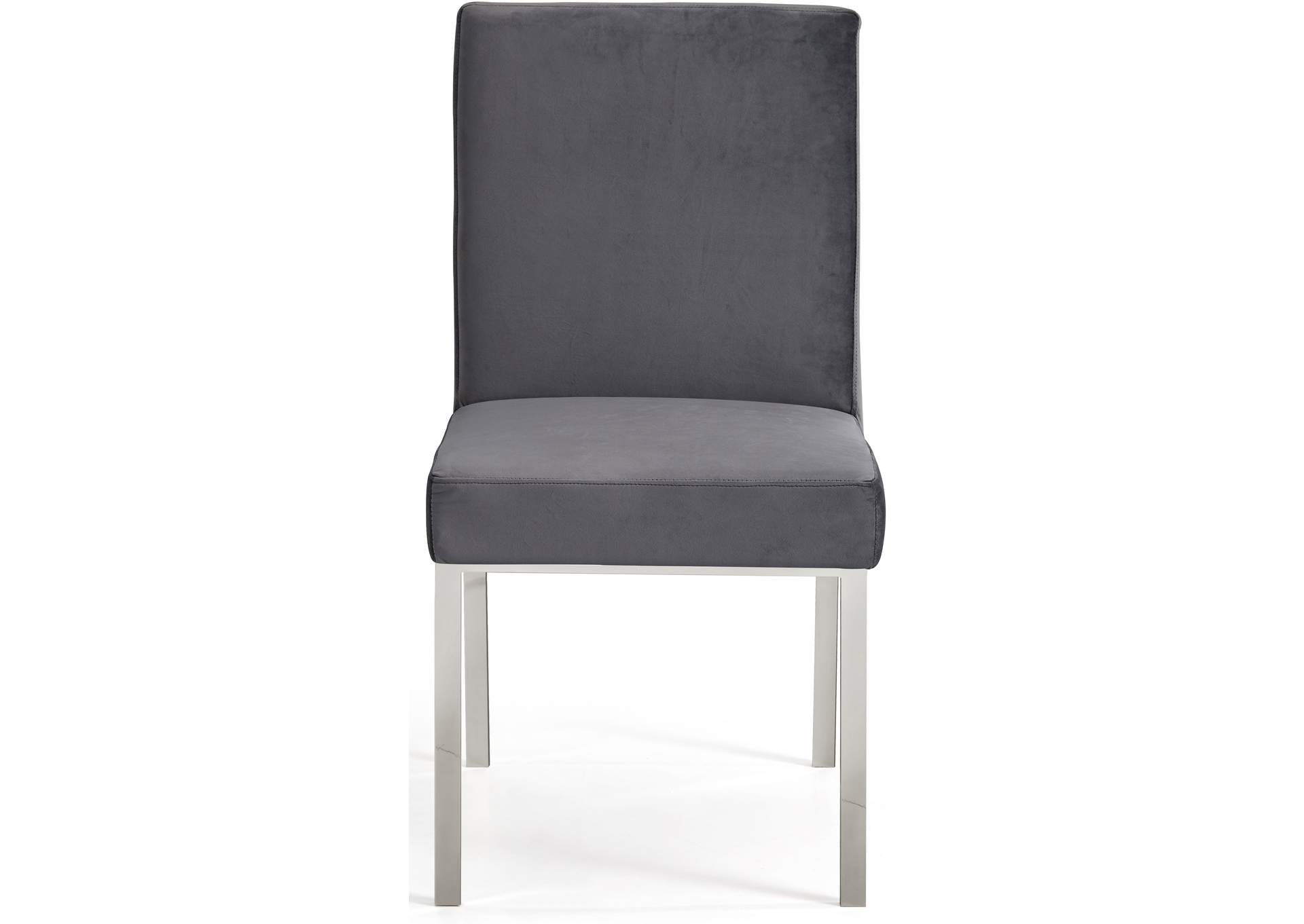 Opal Grey Velvet Dining Chair Set of 2,Meridian Furniture