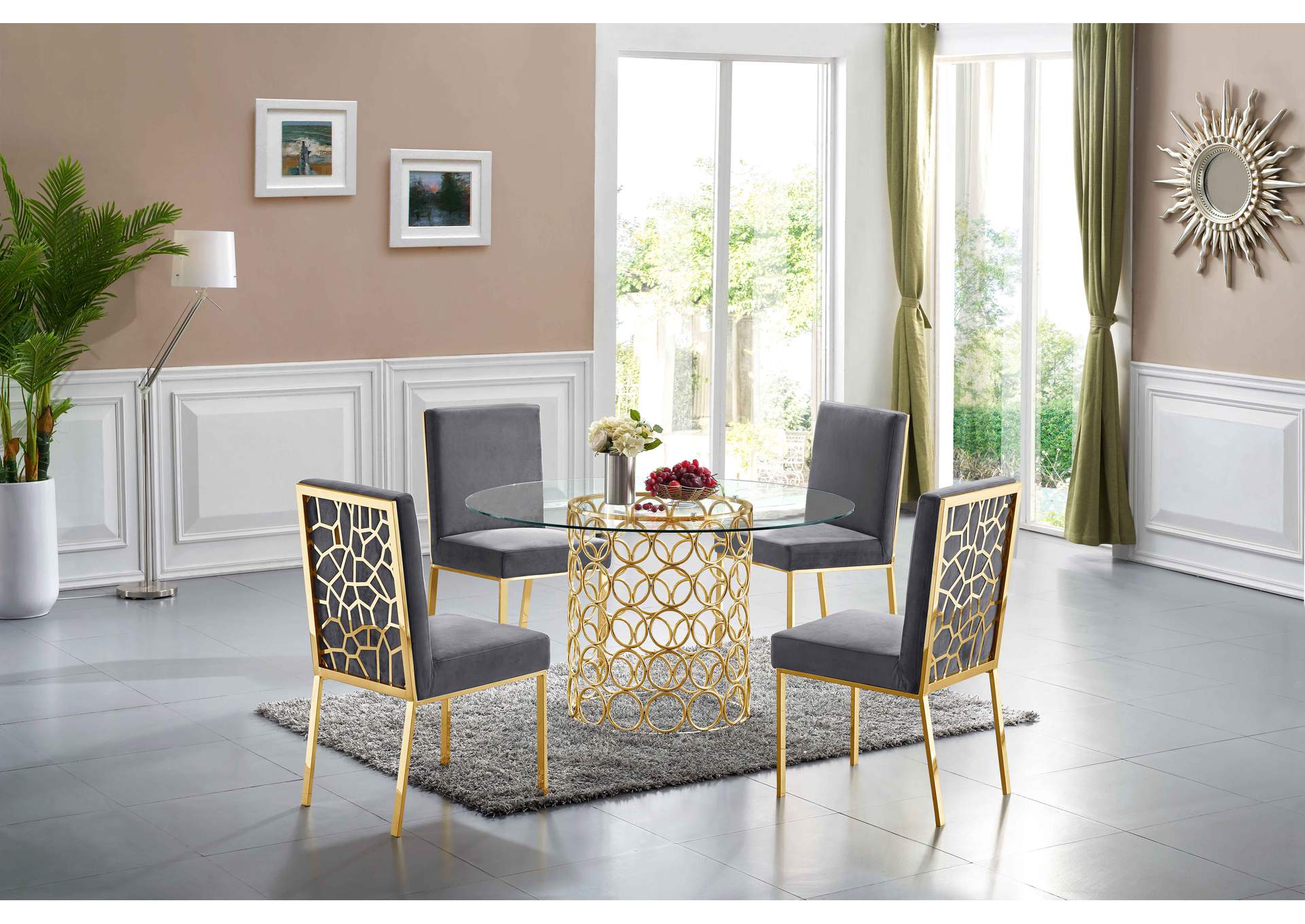 Opal Gold Dining Table,Meridian Furniture