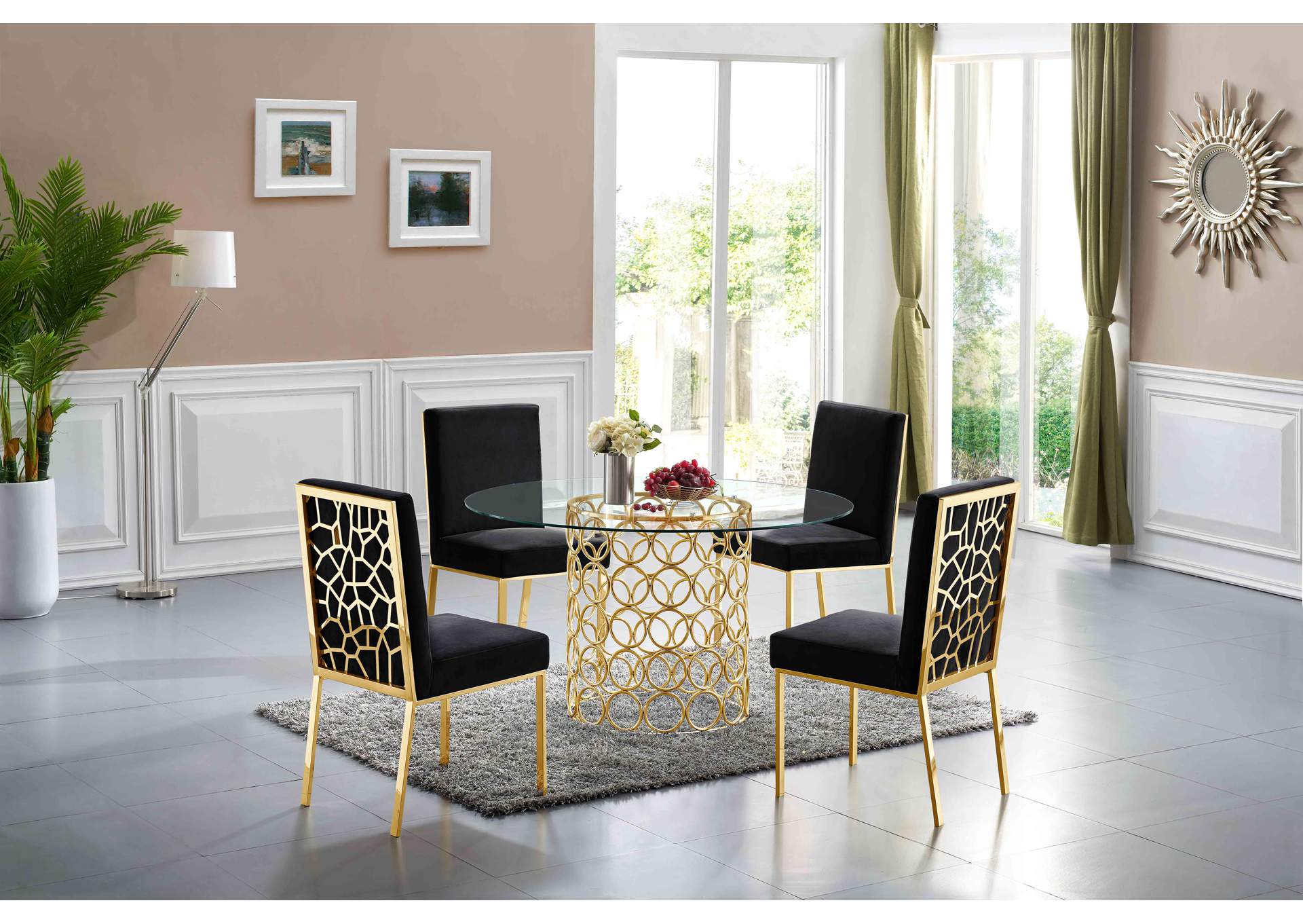 Opal Gold Dining Table,Meridian Furniture