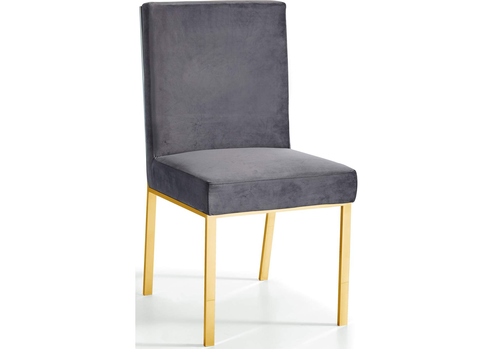 Opal Grey Velvet Dining Chair Set of 2,Meridian Furniture